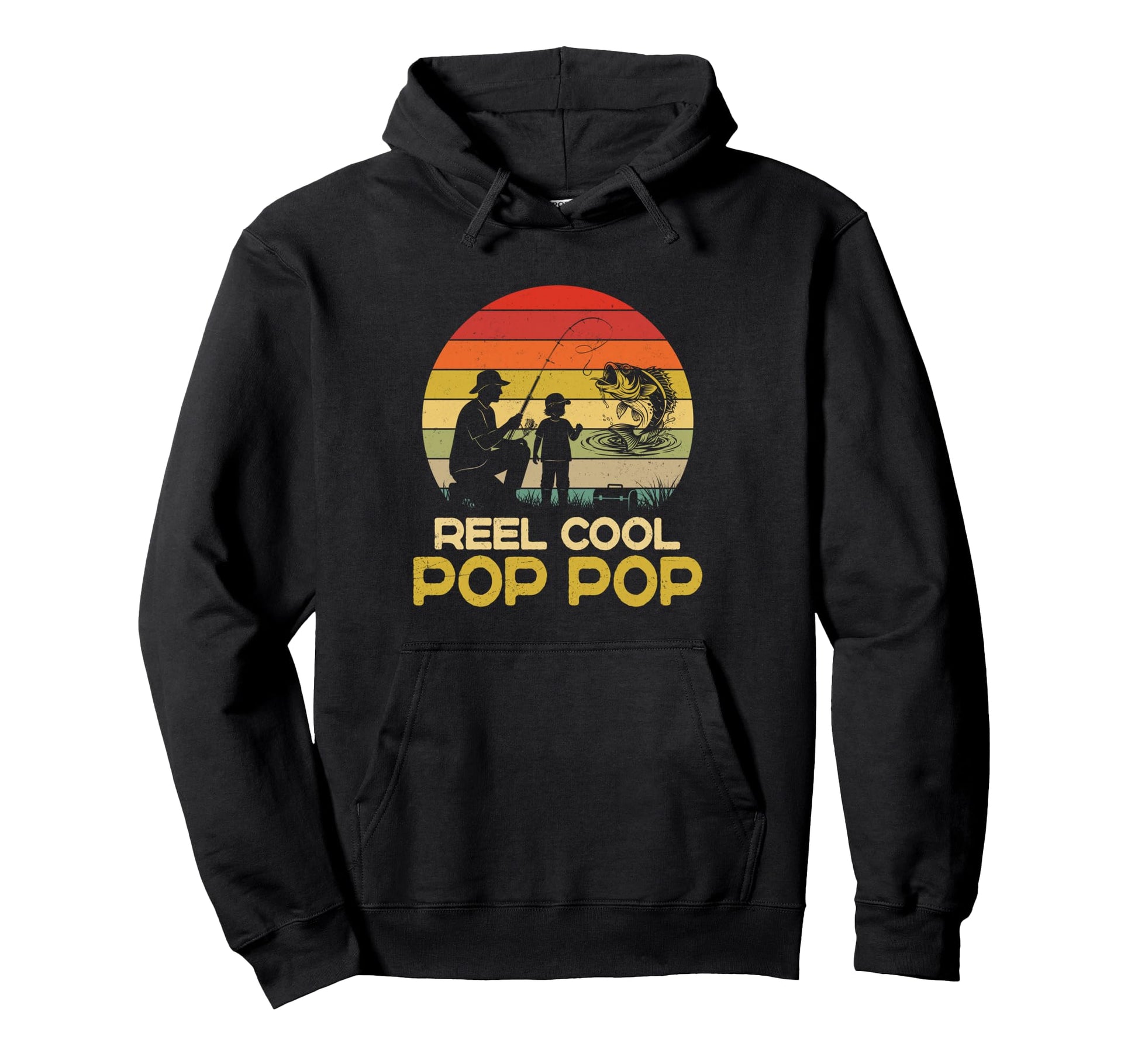 Reel Pop Pop Fishing Fathers Day Hoodie - Streetwear Style for Adults - T-Shirt, Sweatshirt, Hoodie