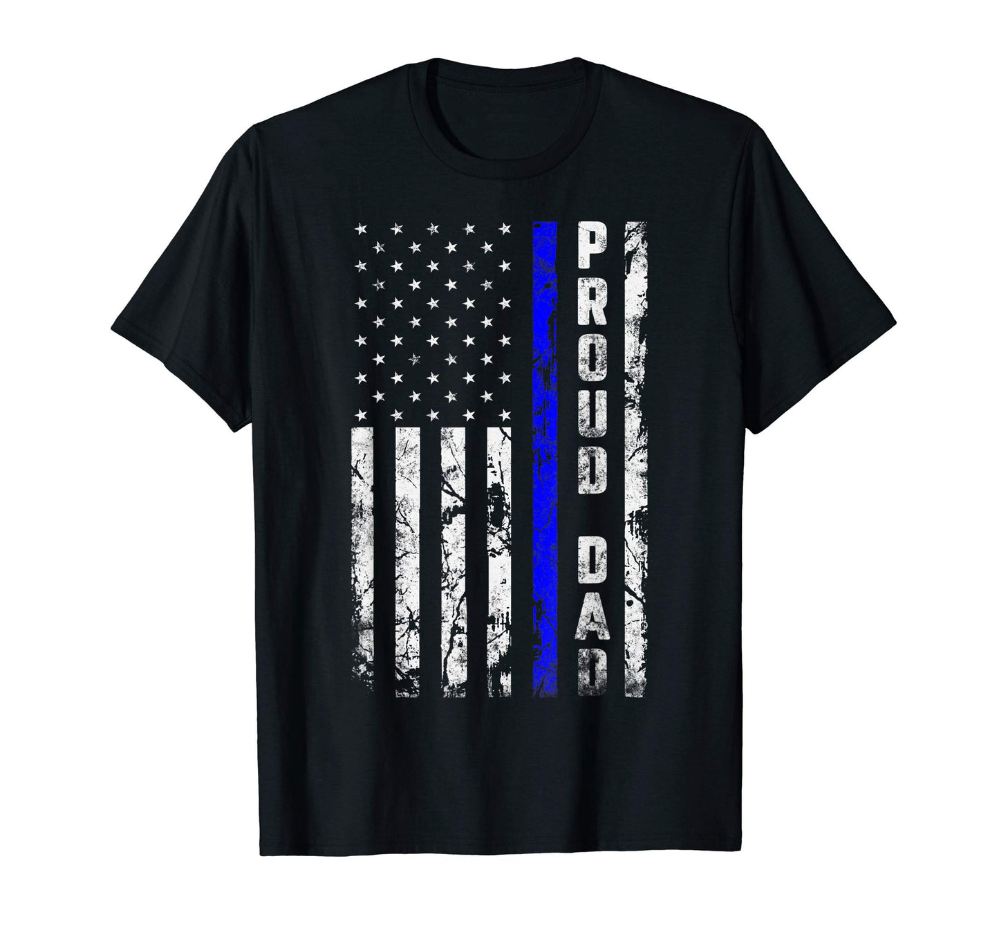 Proud Dad Police Thin Blue Line Usa Flag T-Shirt - Minimalist Print Unisex - T-Shirt, Sweatshirt, Hoodie