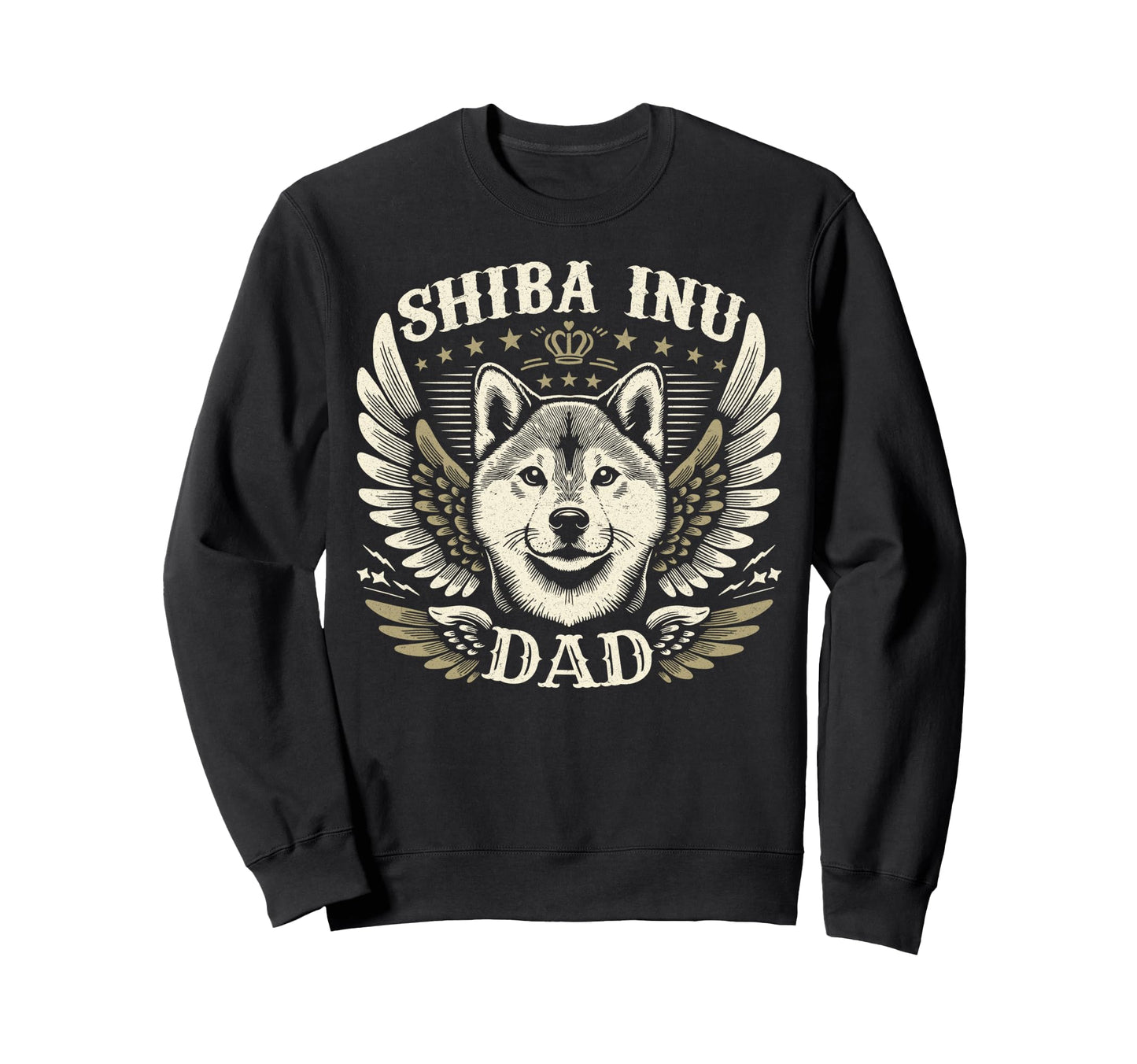 Shiba Inu Dad Biker Wings Motorcycle Sweatshirt - Graphic Print for Adults - T-Shirt, Sweatshirt, Hoodie