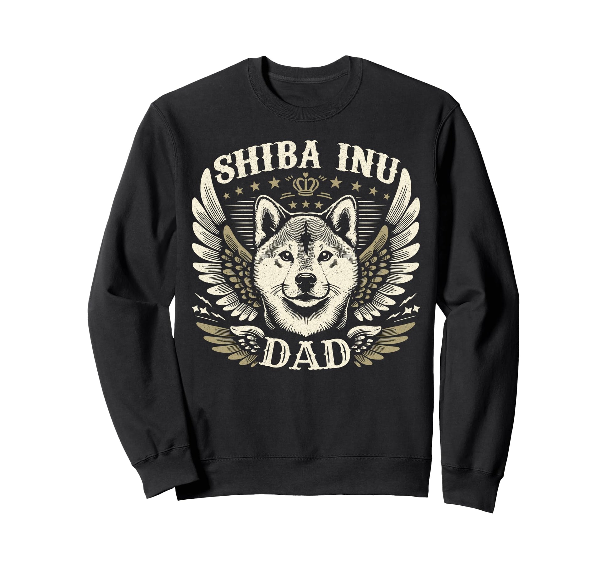 Shiba Inu Dad Biker Wings Motorcycle Sweatshirt - Graphic Print for Adults - T-Shirt, Sweatshirt, Hoodie