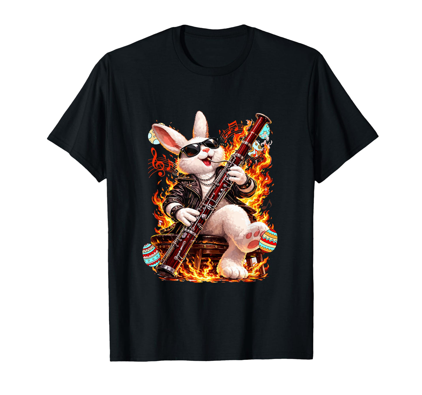 Easter Bunny Playing Bassoon T-Shirt - Aesthetic Graphic for Adults - T-Shirt, Sweatshirt, Hoodie