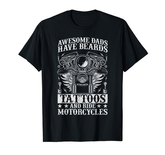 Awesome Dad Beard Tattoos And T-Shirt - Fun Novelty Design Men Women - T-Shirt, Sweatshirt, Hoodie