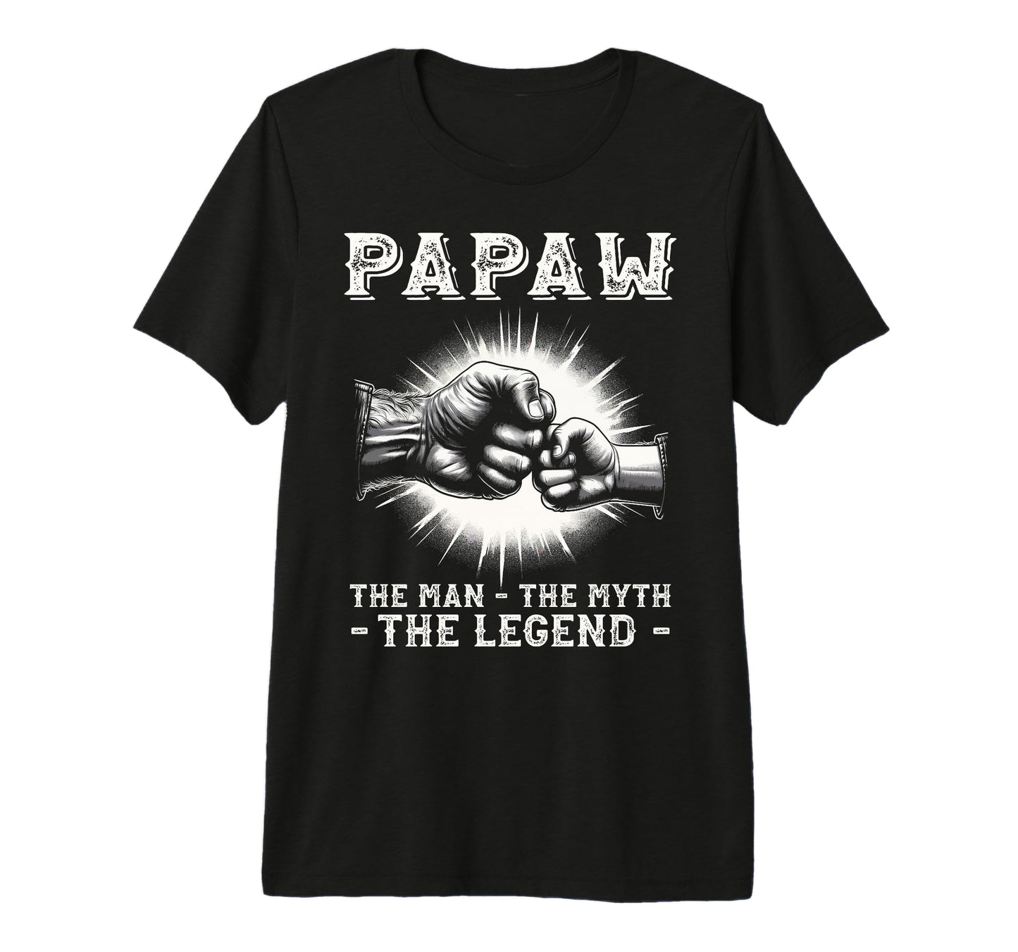 Mens Papaw Myth Legend Dad Grandpa Tri T-Shirt - Custom Art Print Unisex - T-Shirt, Sweatshirt, Hoodie