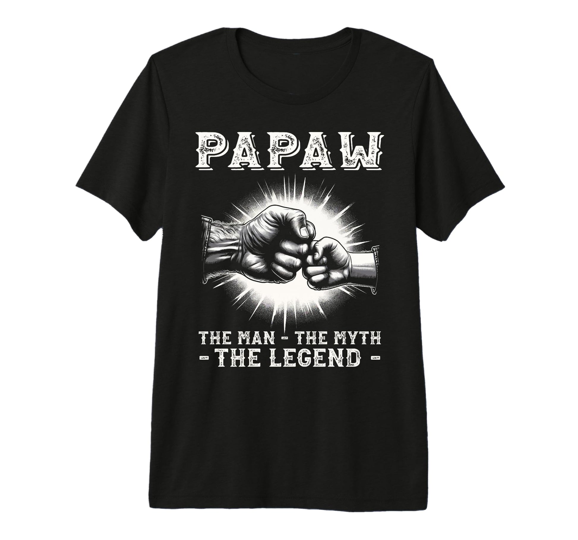 Mens Papaw Myth Legend Dad Grandpa Tri T-Shirt - Custom Art Print Unisex - T-Shirt, Sweatshirt, Hoodie