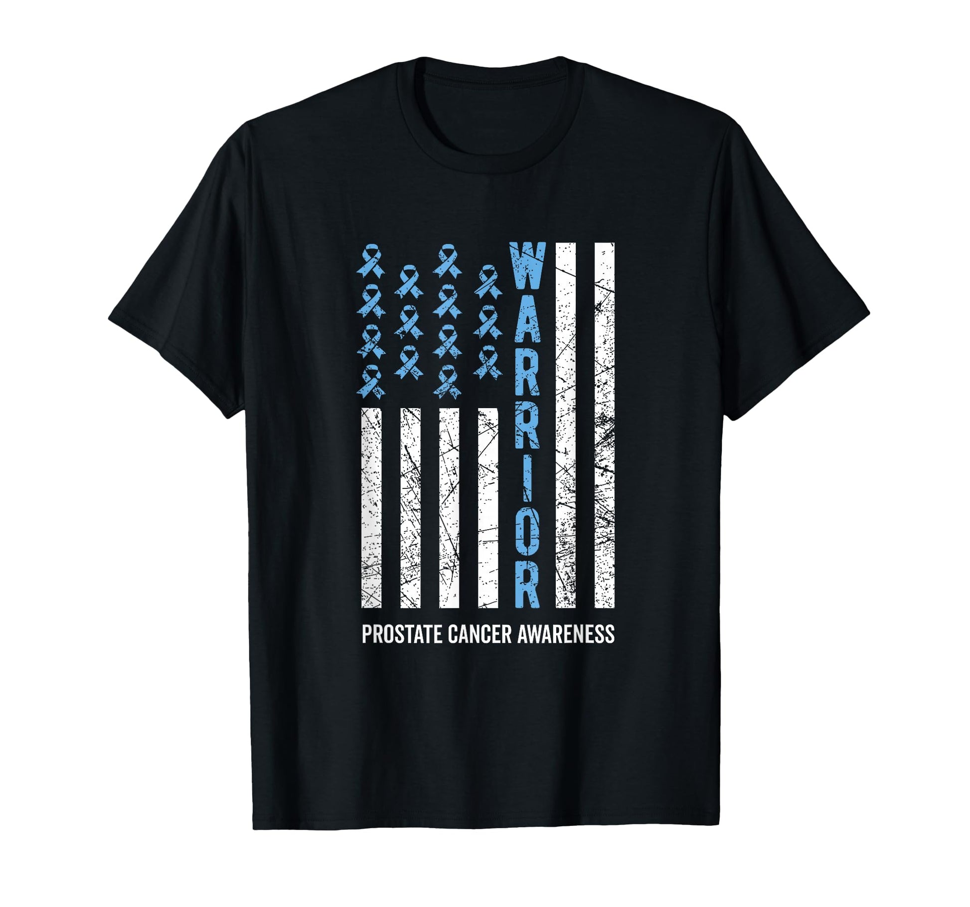 Warrior Light Blue Ribbon Prostate Cancer T-Shirt - Novelty Apparel Unisex - T-Shirt, Sweatshirt, Hoodie