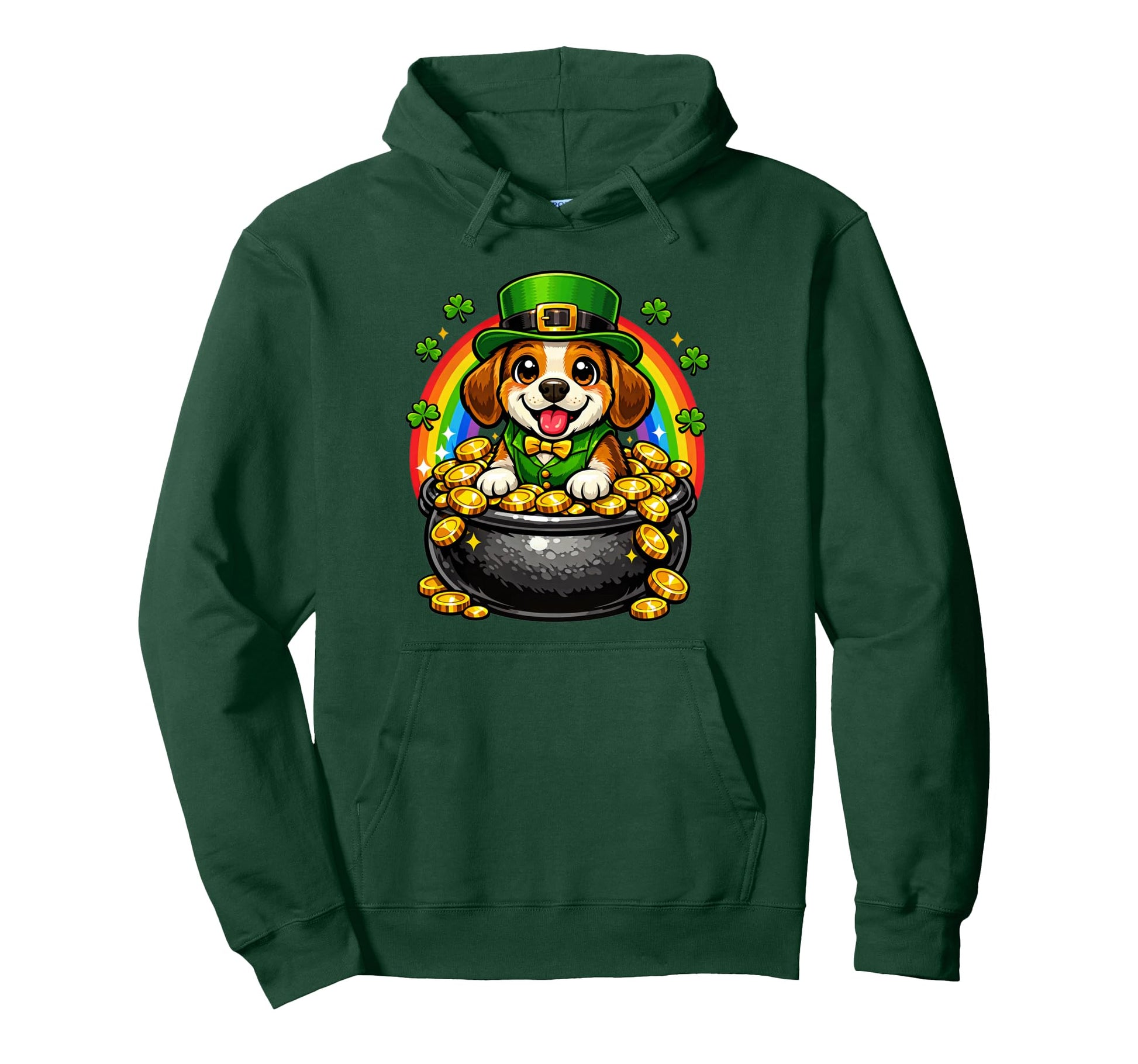 Happy Leprechaun Beagle Dog Mom Dad Hoodie - Casual Everyday Wear Unisex - T-Shirt, Sweatshirt, Hoodie