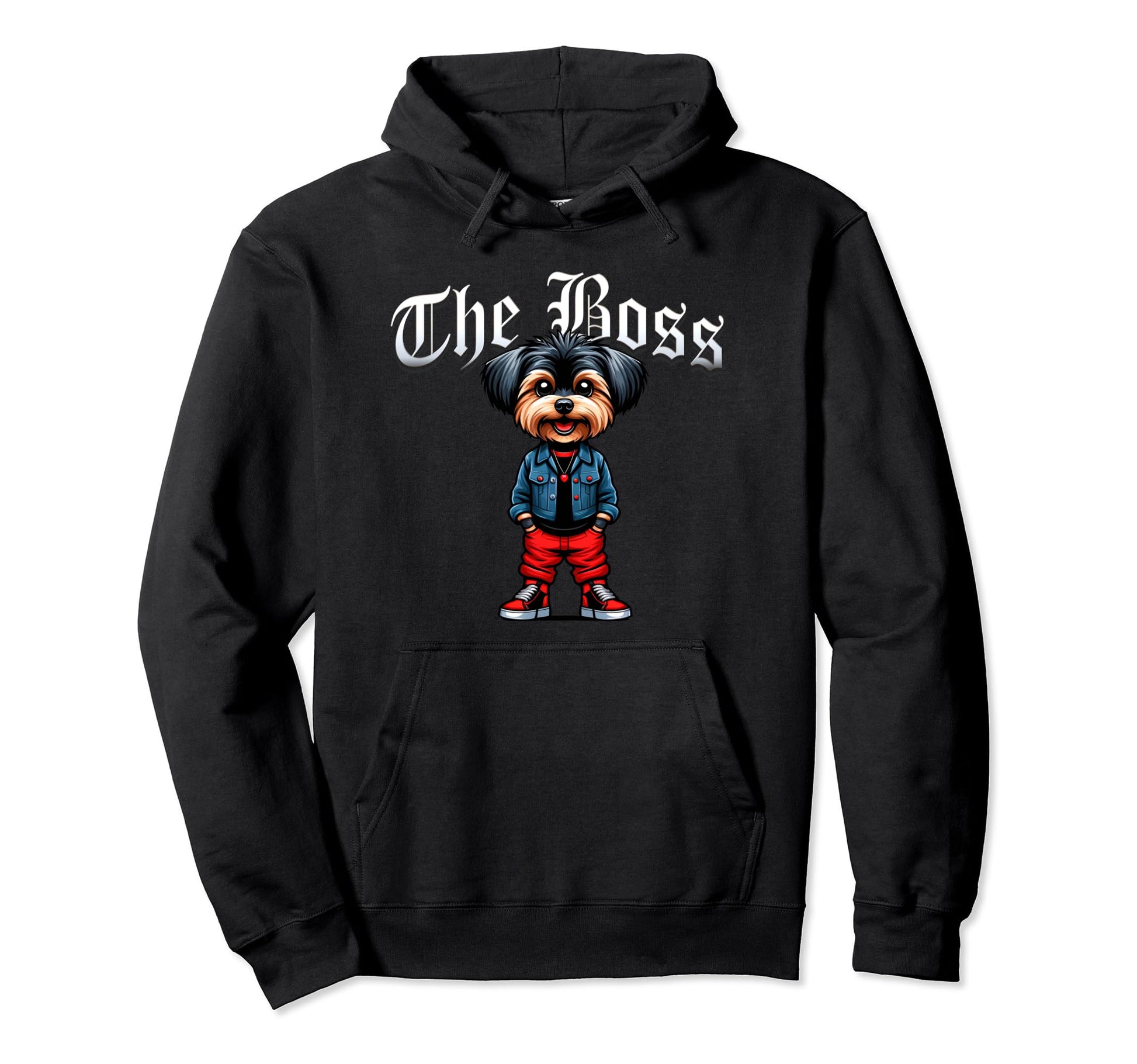 Yorkiepoo Dog Boss Jacket Outfit Dog Mom Hoodie - Custom Art Print Unisex - T-Shirt, Sweatshirt, Hoodie