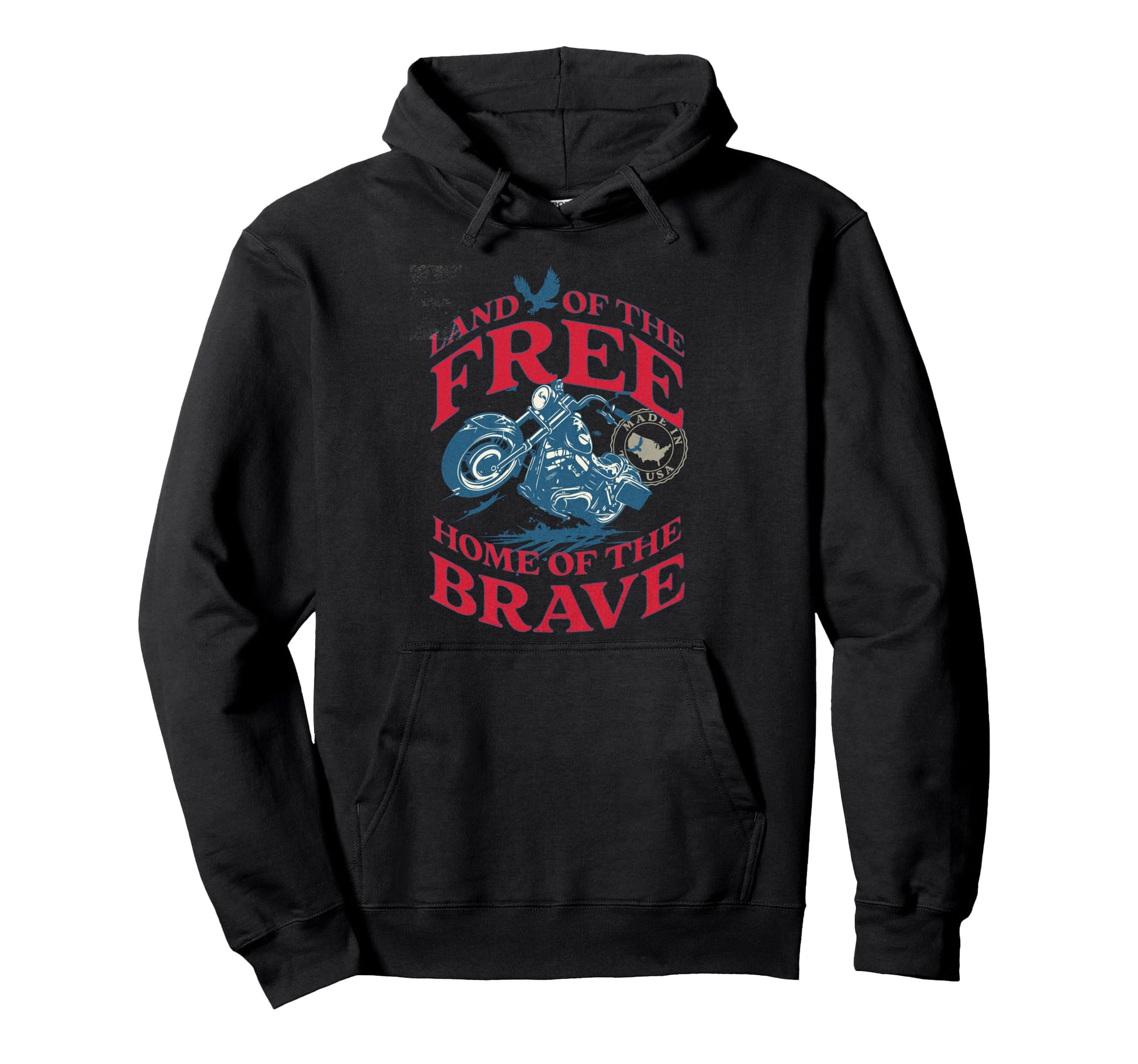 Biker Usa Flag Patriotic Freedom Dad Mom Hoodie - Aesthetic Graphic Unisex - T-Shirt, Sweatshirt, Hoodie