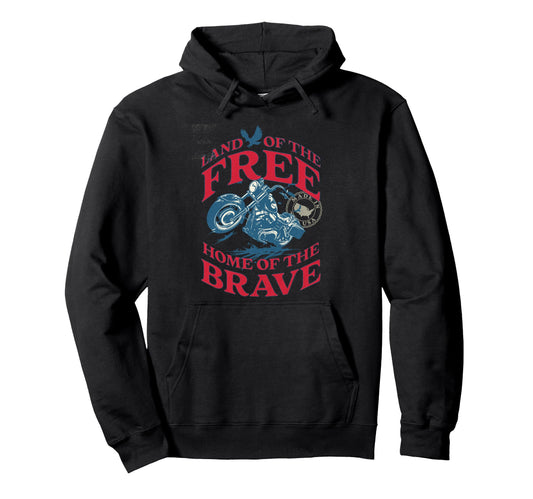 Biker Usa Flag Patriotic Freedom Dad Mom Hoodie - Aesthetic Graphic Unisex - T-Shirt, Sweatshirt, Hoodie