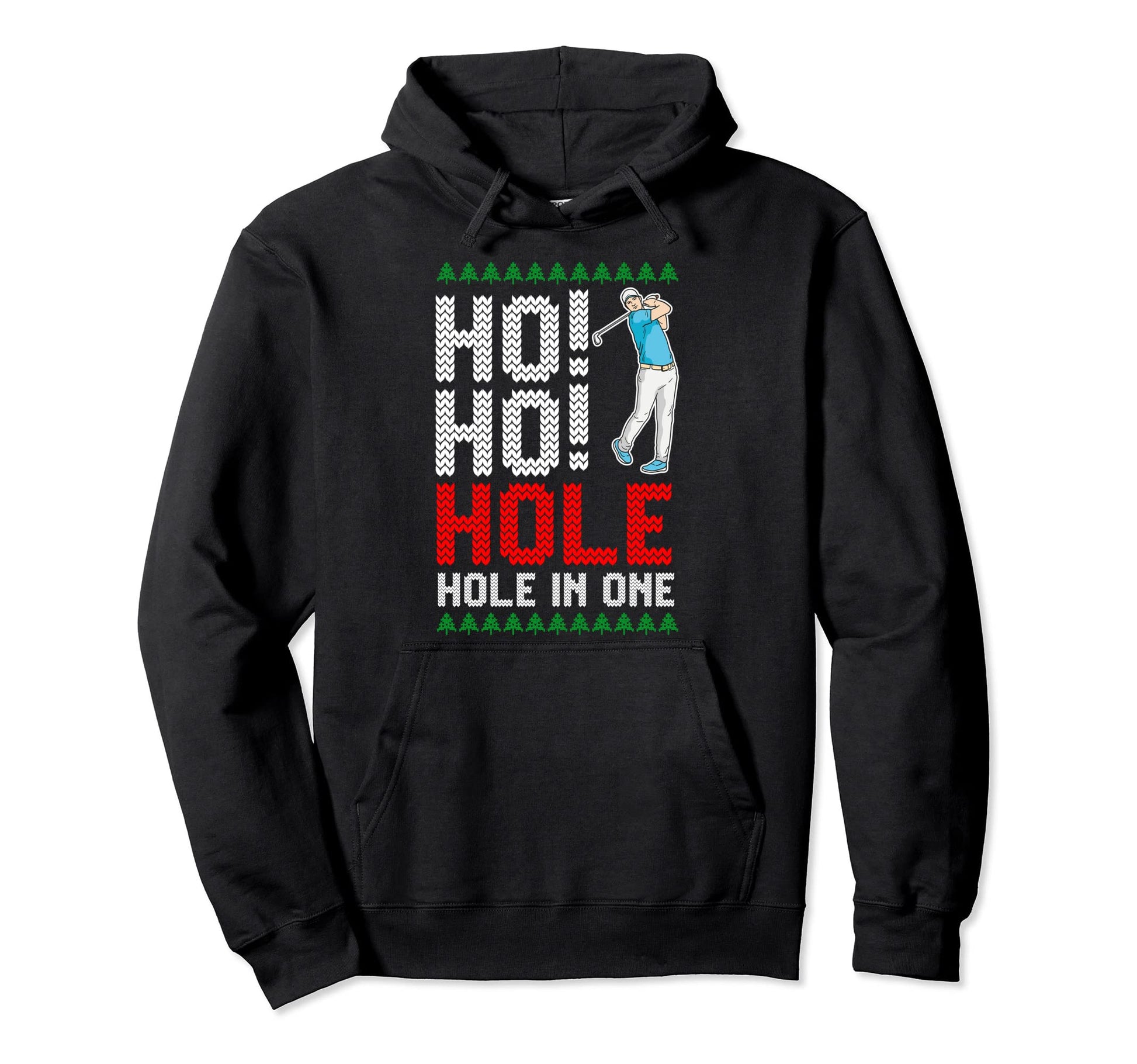 Ho Ho Hole One Golf Players Dads Hoodie - Minimalist Print for Adults - T-Shirt, Sweatshirt, Hoodie