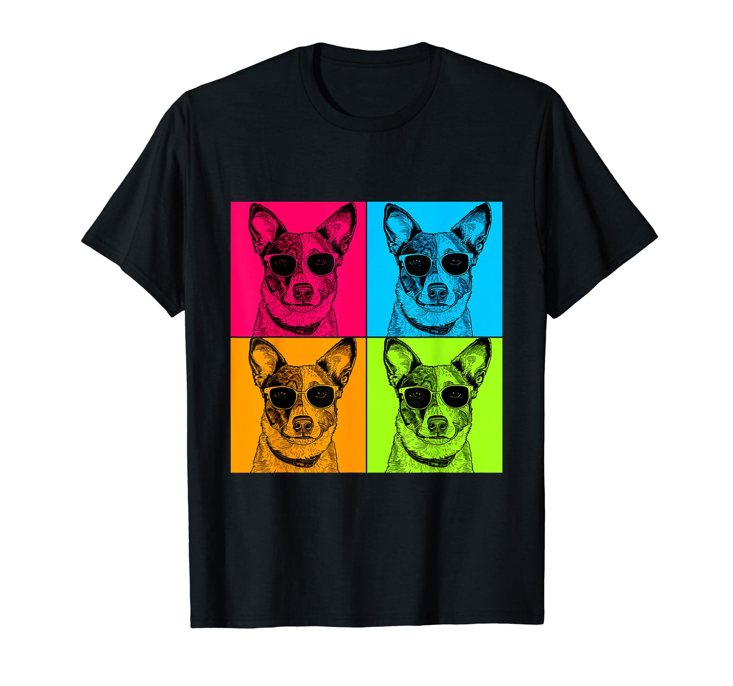 Texas Heeler Dog Pop Art Illustration T-Shirt - Unique Graphic Unisex - T-Shirt, Sweatshirt, Hoodie