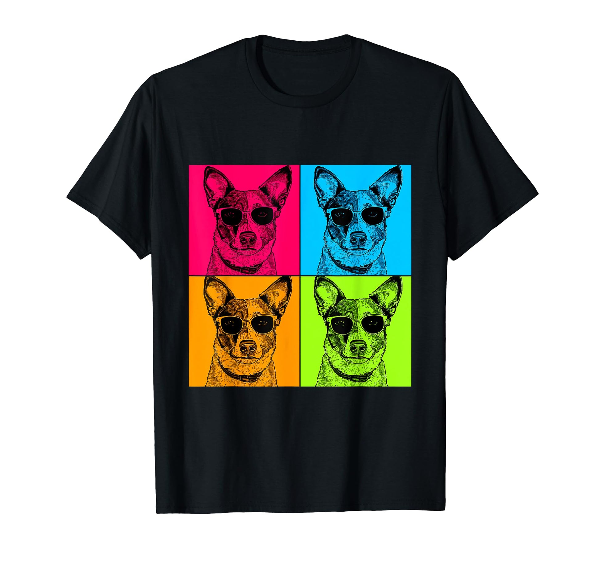 Texas Heeler Dog Pop Art Illustration T-Shirt - Unique Graphic Unisex - T-Shirt, Sweatshirt, Hoodie
