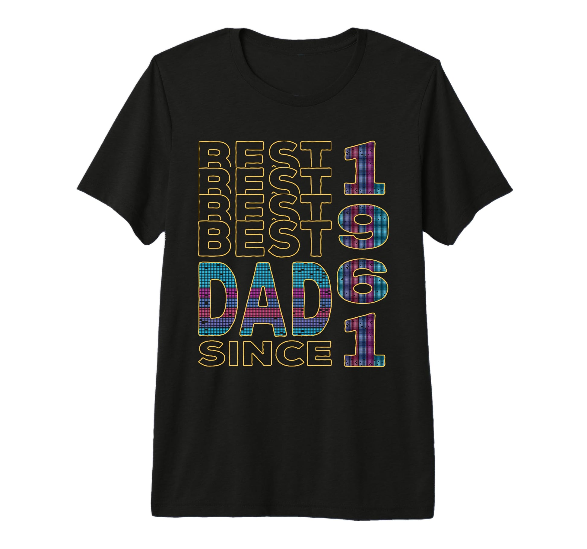 Best Dad World Dad Since 1961 Fathers T-Shirt - Unique Graphic for Adults - T-Shirt, Sweatshirt, Hoodie