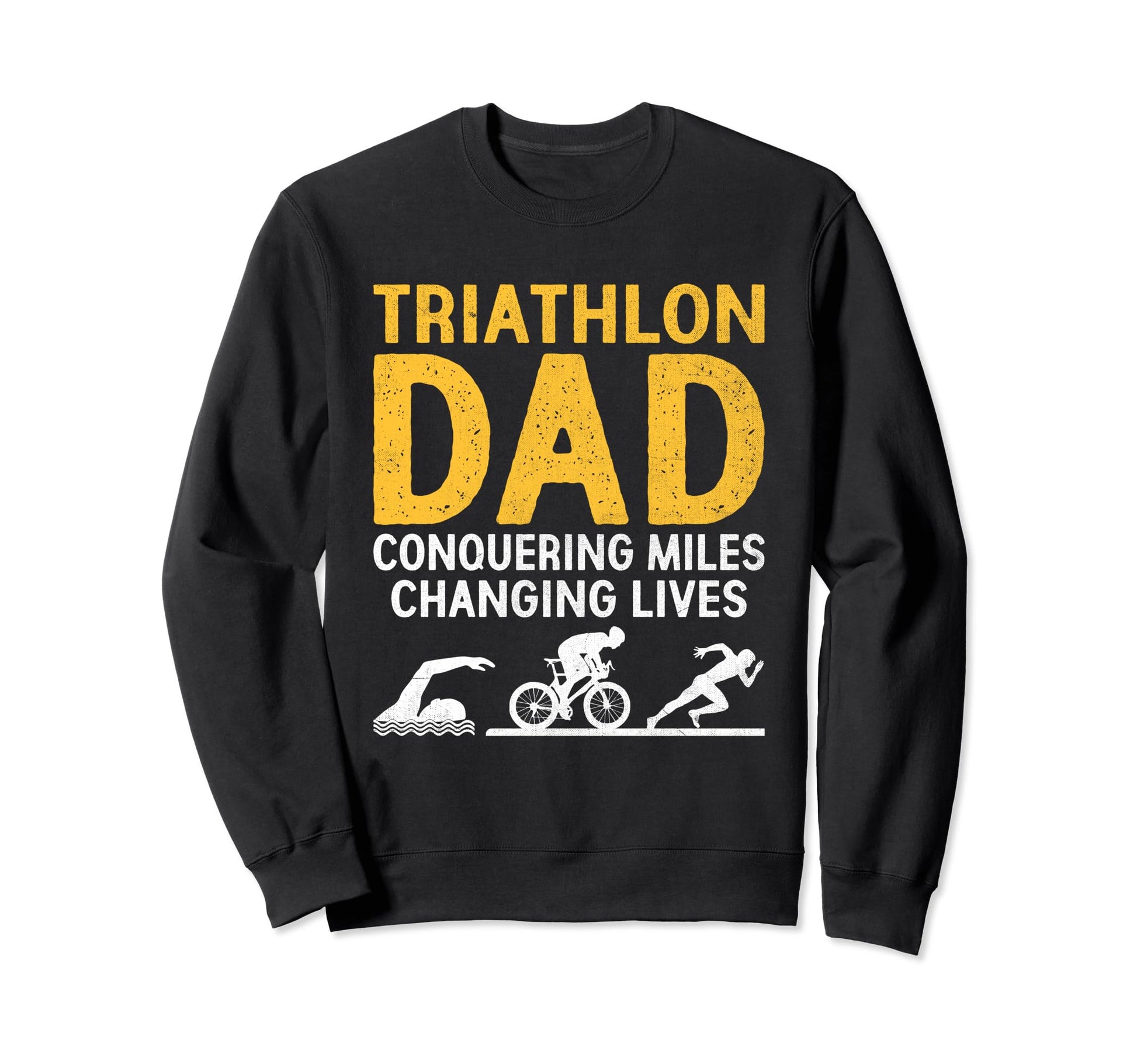 Triathlon Dad Swim Bike Run Sweatshirt - Custom Art Print Unisex - T-Shirt, Sweatshirt, Hoodie
