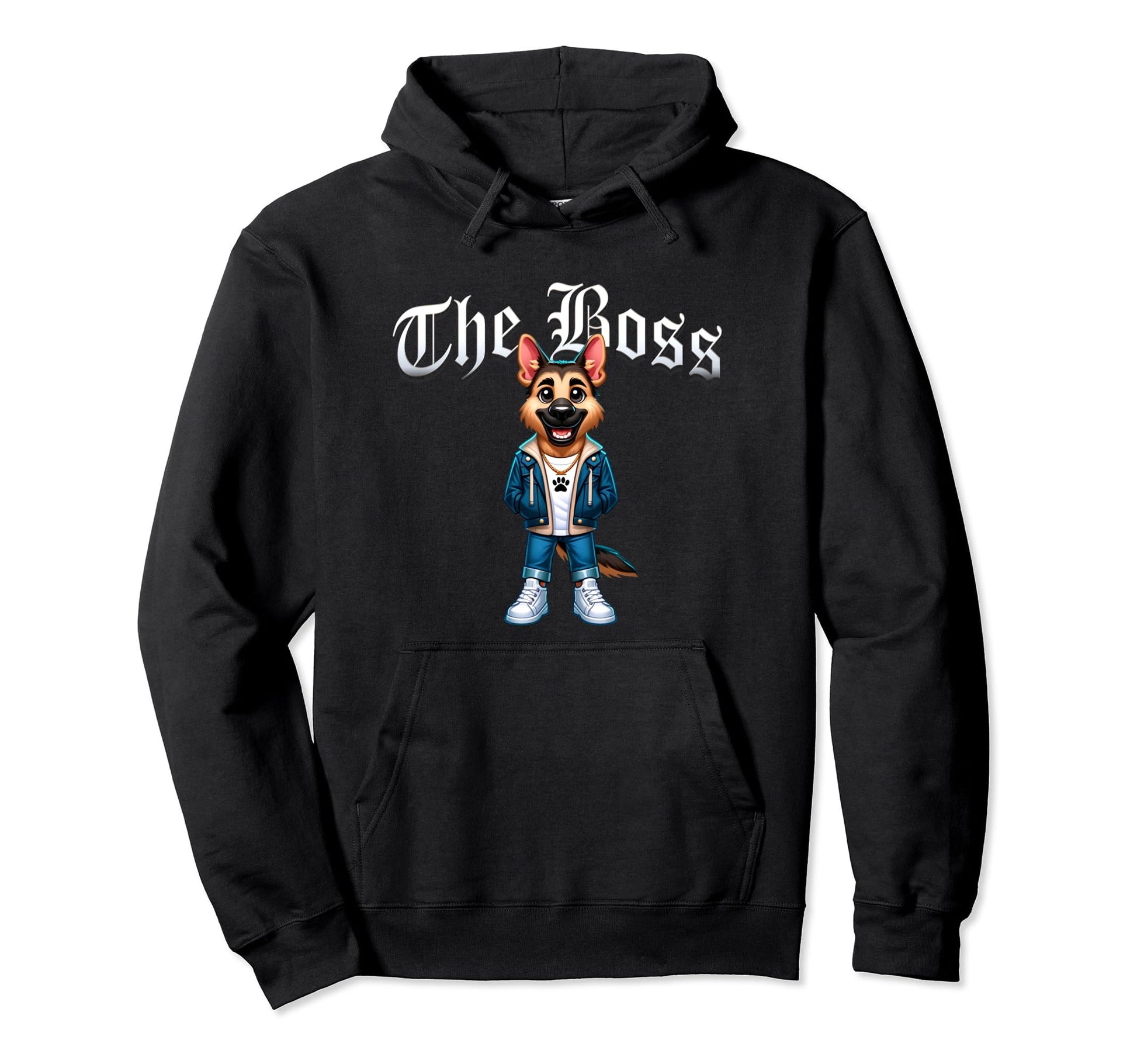 German Shepherd Dog Boss Jacket Outfit Hoodie - Custom Art Print Unisex - T-Shirt, Sweatshirt, Hoodie