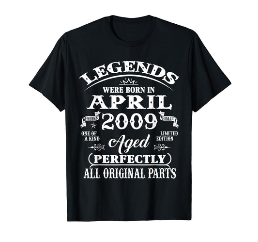 17Th Birthday Gift Legend Born April T-Shirt - Streetwear Style Men Women - T-Shirt, Sweatshirt, Hoodie