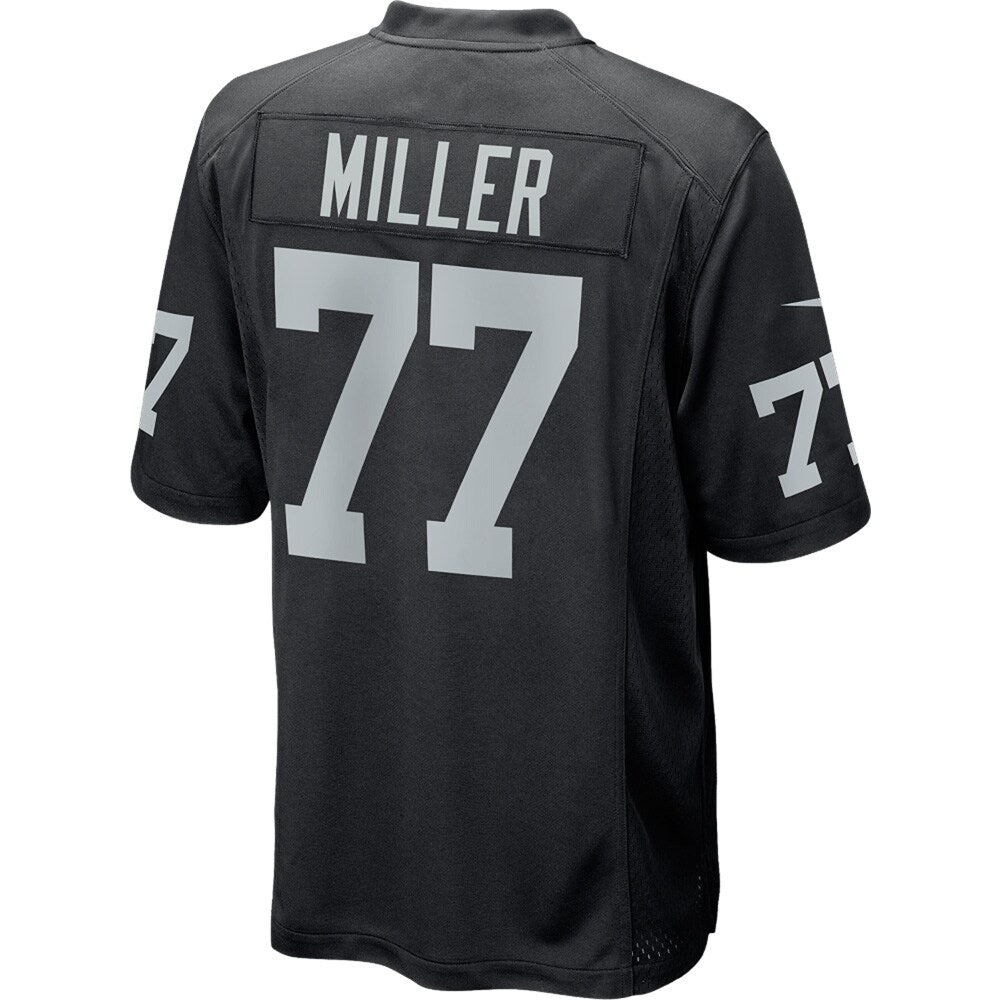 Kolton Miller Las Vegas Raiders Game Jersey - Black football jersey product view 3