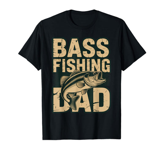 Bass Fishing Dad Bold Angler Lake T-Shirt - Fun Novelty Design Men Women - T-Shirt, Sweatshirt, Hoodie