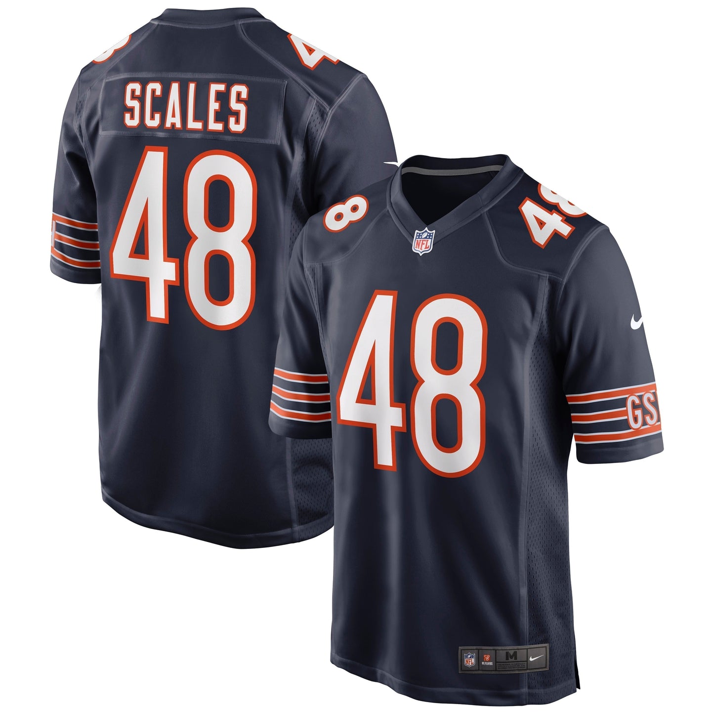 Patrick Scales Chicago Bears Game Jersey - Navy football jersey product view 1