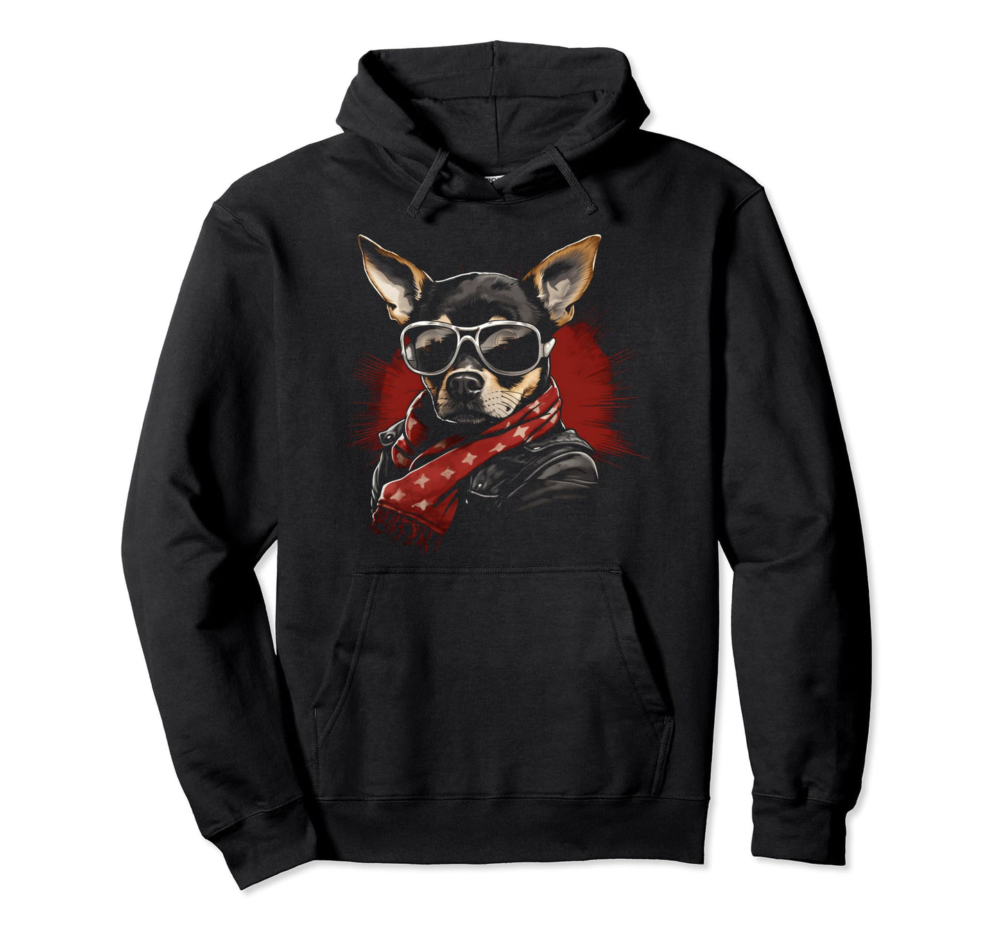 Motorcycle Dad Biker Dog Funny Chihuahua Hoodie - Aesthetic Graphic Unisex - T-Shirt, Sweatshirt, Hoodie