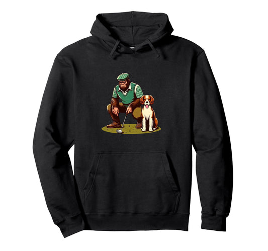 Brittany Spaniel Bigfoot Sasquatch Golf Hoodie - Streetwear Style Unisex - T-Shirt, Sweatshirt, Hoodie
