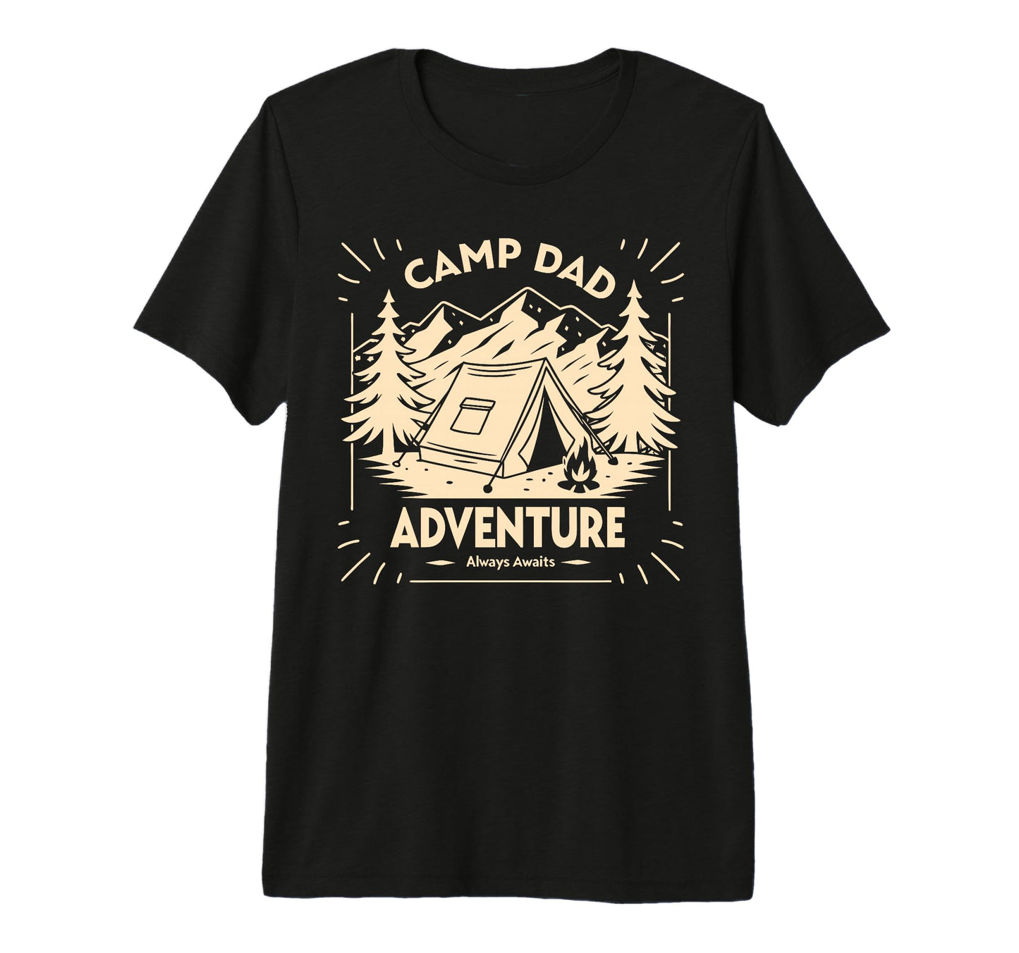 Camping Adventure Always Awaits T-Shirt - Minimalist Print Men Women - T-Shirt, Sweatshirt, Hoodie