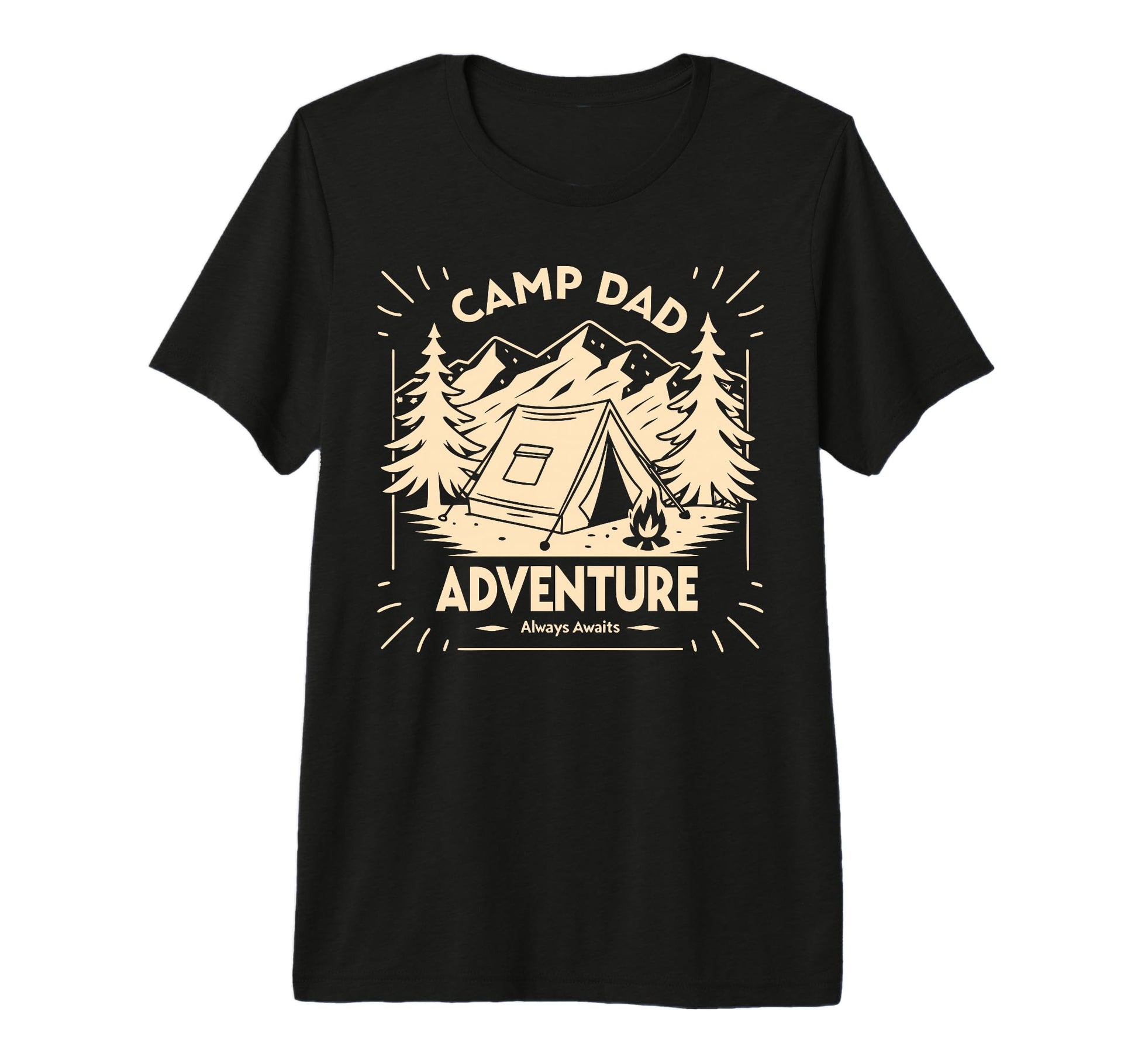 Camping Adventure Always Awaits T-Shirt - Minimalist Print Men Women - T-Shirt, Sweatshirt, Hoodie