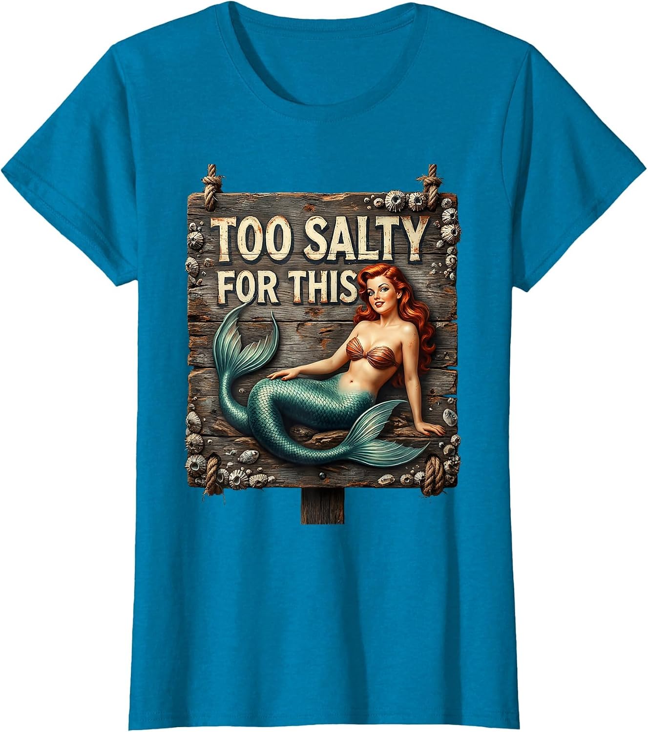 Too Salty For This Mermaid Women Design T-Shirt Unisex T-shirt, Sweatshirt, Hoodie, Long Sleeve Tee - T-Shirt, Sweatshirt, Hoodie