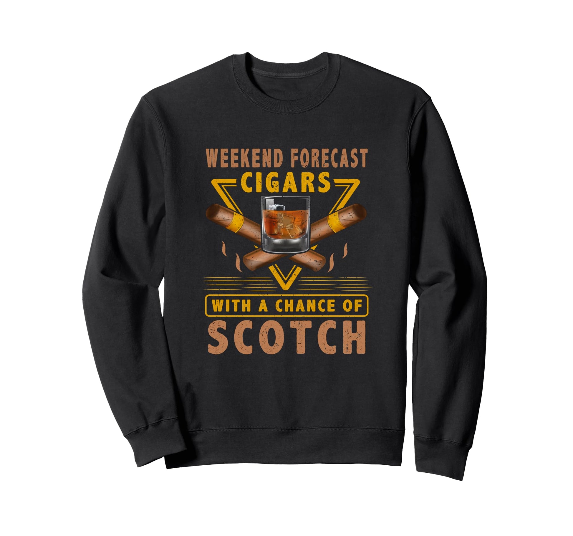 Cigar And Scotch Old Guys Or Dads Gifts Sweatshirt - Trendy Graphic Unisex - T-Shirt, Sweatshirt, Hoodie