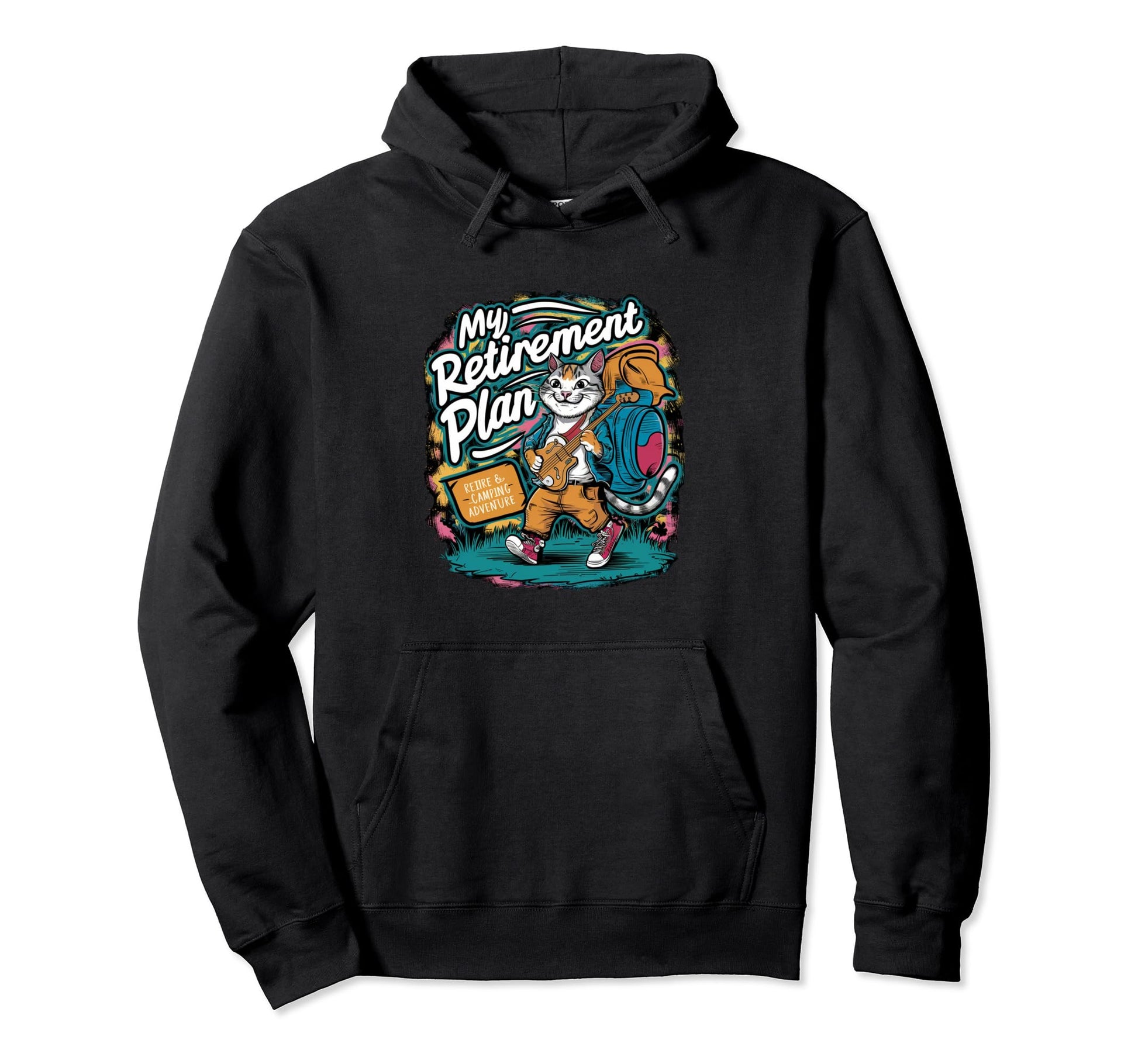 My Retirement Plan Funny Musician Cat Hoodie - Custom Art Print for Adults - T-Shirt, Sweatshirt, Hoodie