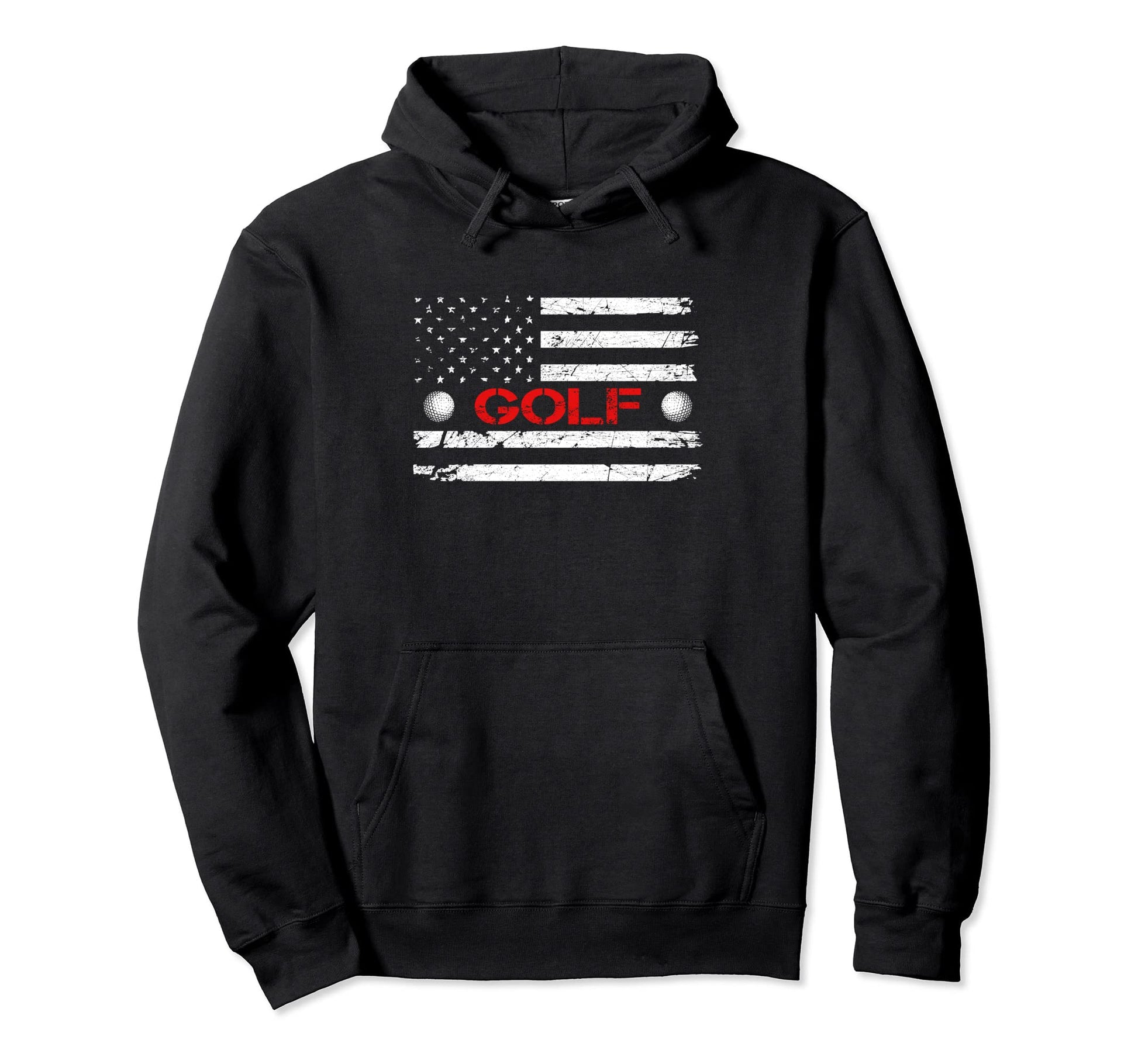 American Flag Golf Mom Dad Brother Hoodie - Trendy Graphic for Adults - T-Shirt, Sweatshirt, Hoodie