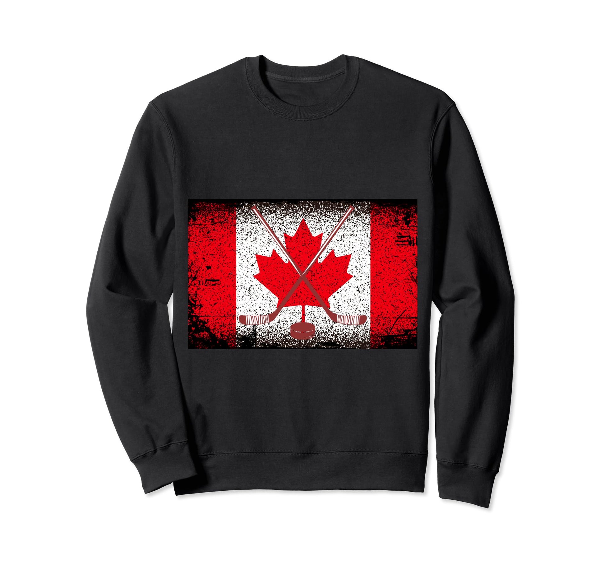 Canada Flag Hockey Maple Leaf Sweatshirt - Custom Art Print for Adults - T-Shirt, Sweatshirt, Hoodie