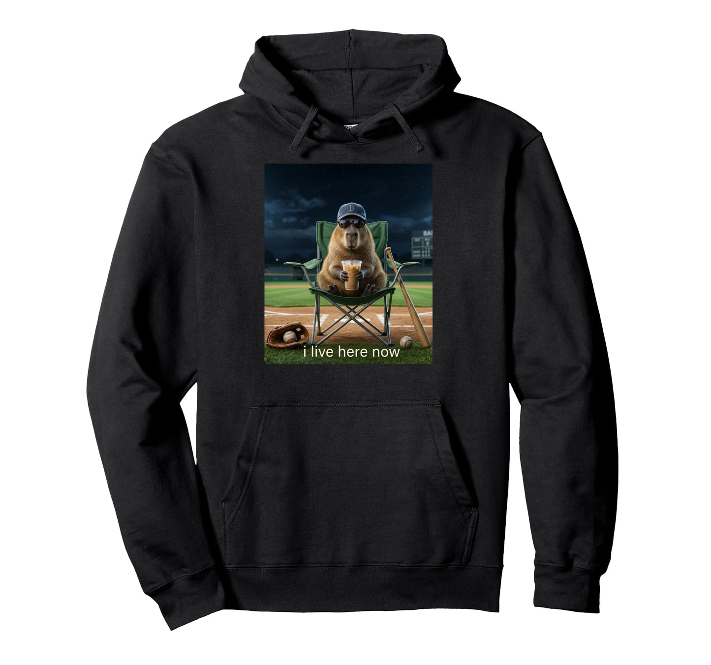 Funny Capybara Iced Coffee I Live Hoodie - Aesthetic Graphic for Adults - T-Shirt, Sweatshirt, Hoodie
