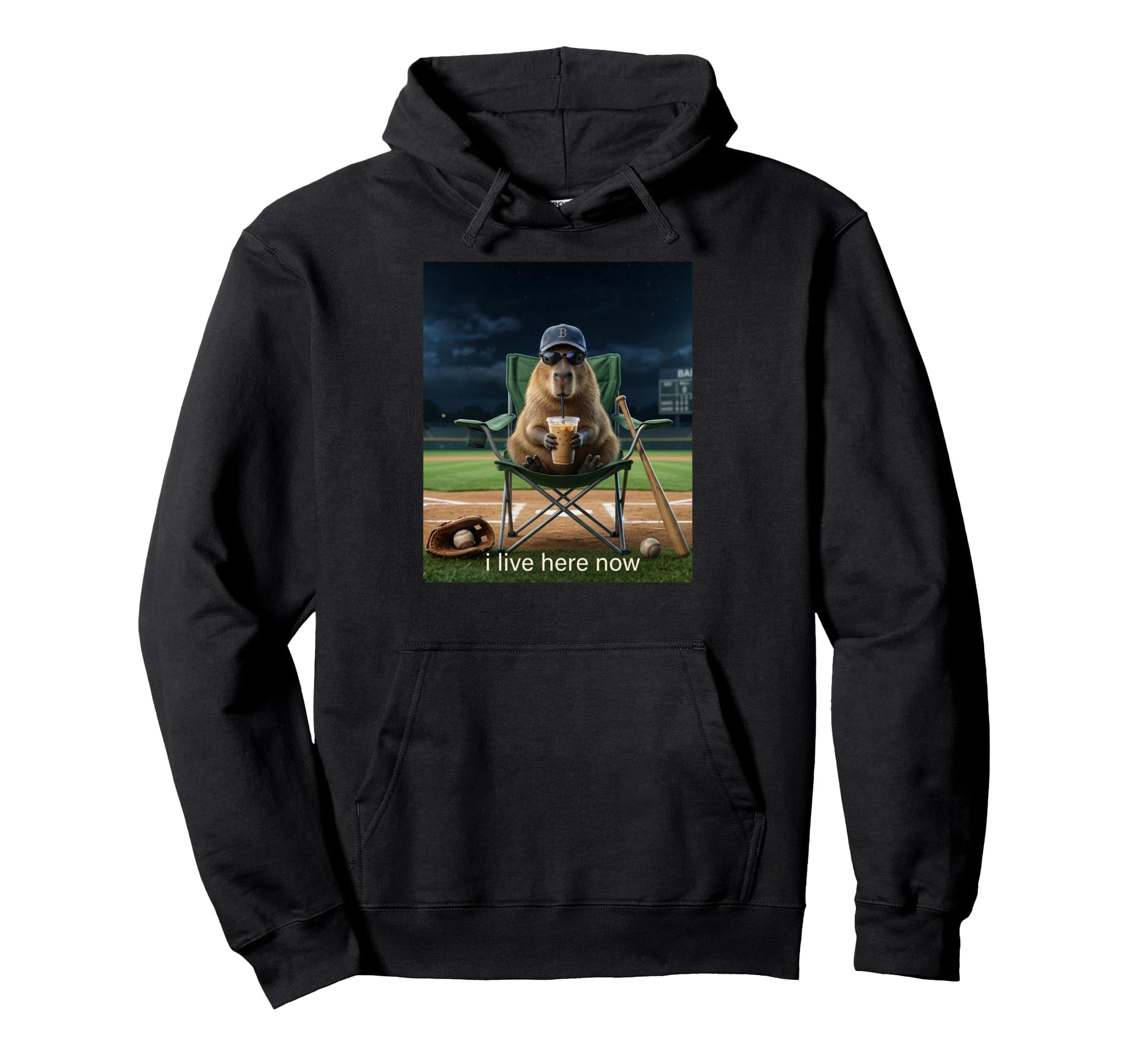 Funny Capybara Iced Coffee I Live Hoodie - Aesthetic Graphic for Adults - T-Shirt, Sweatshirt, Hoodie