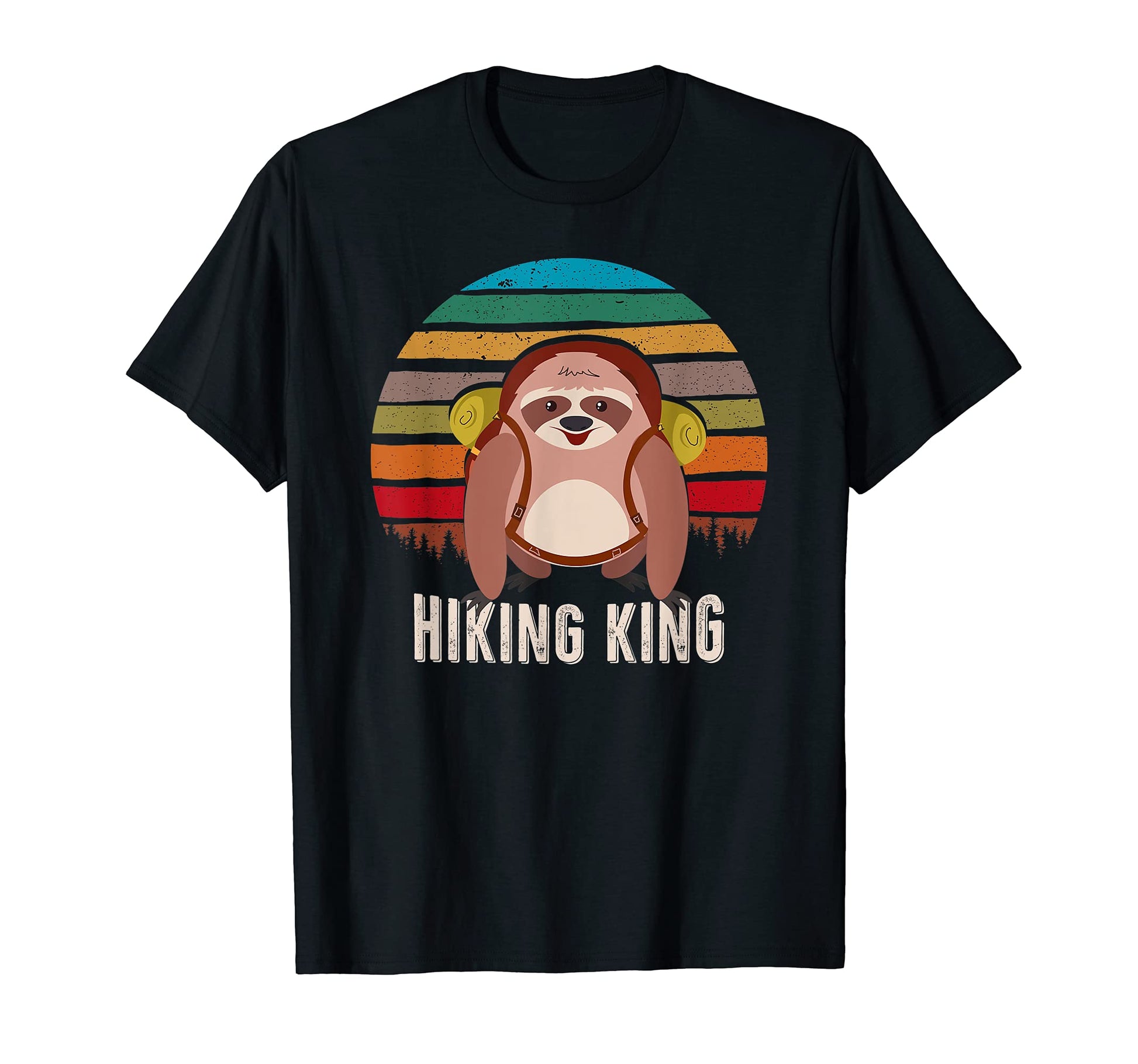Mens Hiking King Sloth Hiking King Dad T-Shirt - Unique Graphic Unisex - T-Shirt, Sweatshirt, Hoodie