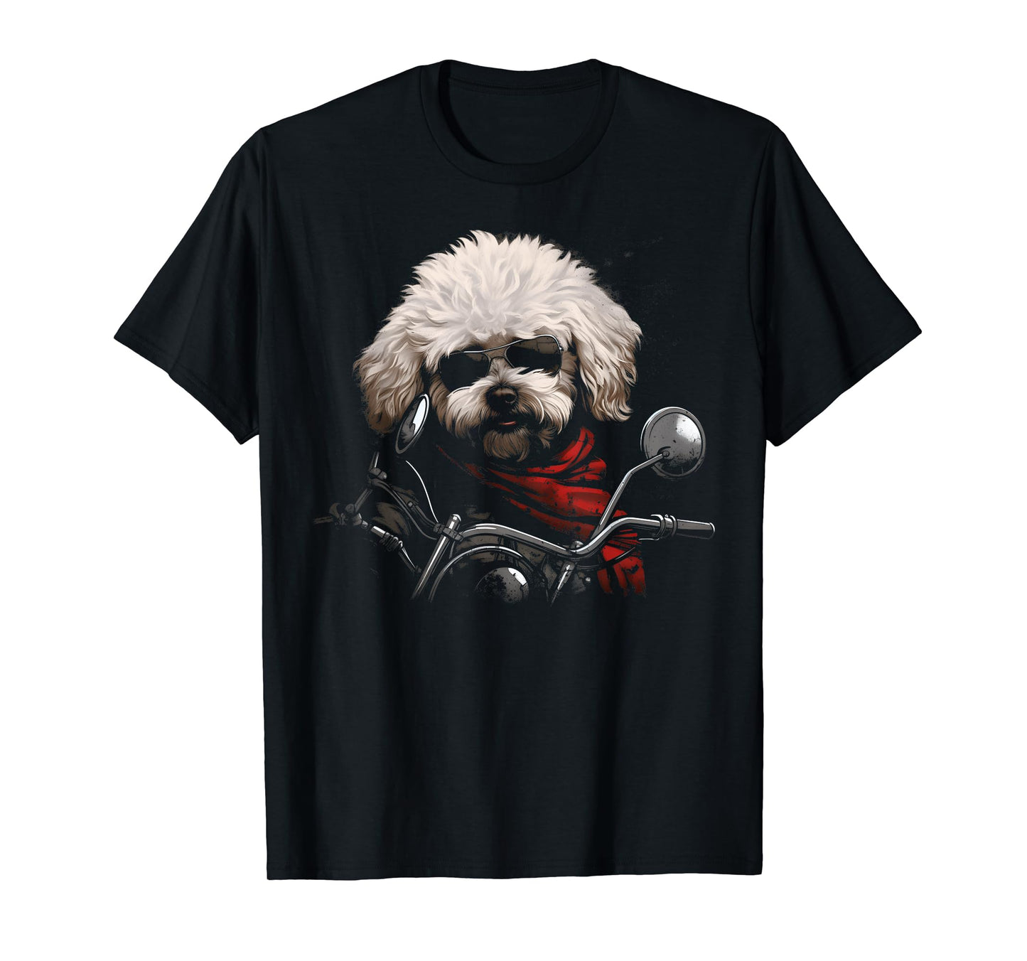 Motorcycle Dad Biker Dog Funny Bichon T-Shirt - Trendy Graphic Unisex - T-Shirt, Sweatshirt, Hoodie