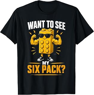 Want to See My Six Pack Bricks Toys Boy Lover Master Builder T-Shirt Unisex T-shirt, Sweatshirt, Hoodie, Long Sleeve Tee - T-Shirt, Sweatshirt, Hoodie