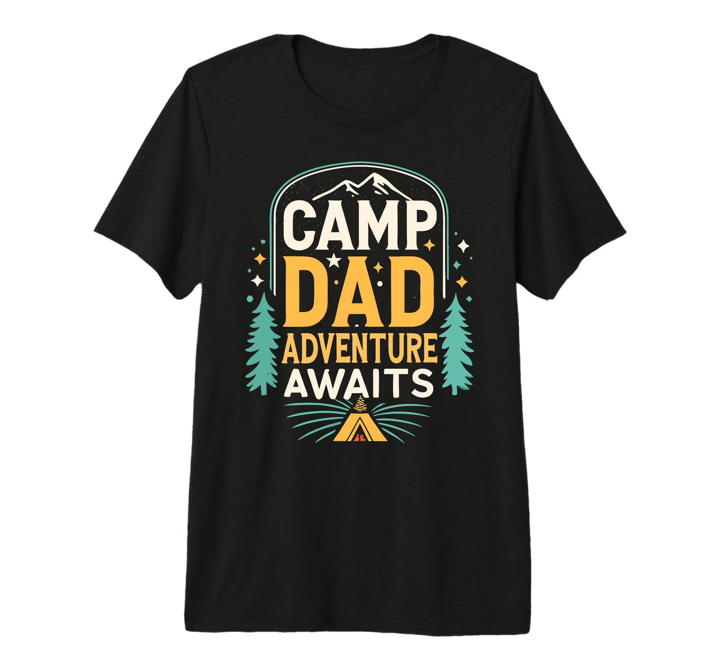 Mens Camping Dad Adventure Awaits T-Shirt - Aesthetic Graphic for Adults - T-Shirt, Sweatshirt, Hoodie