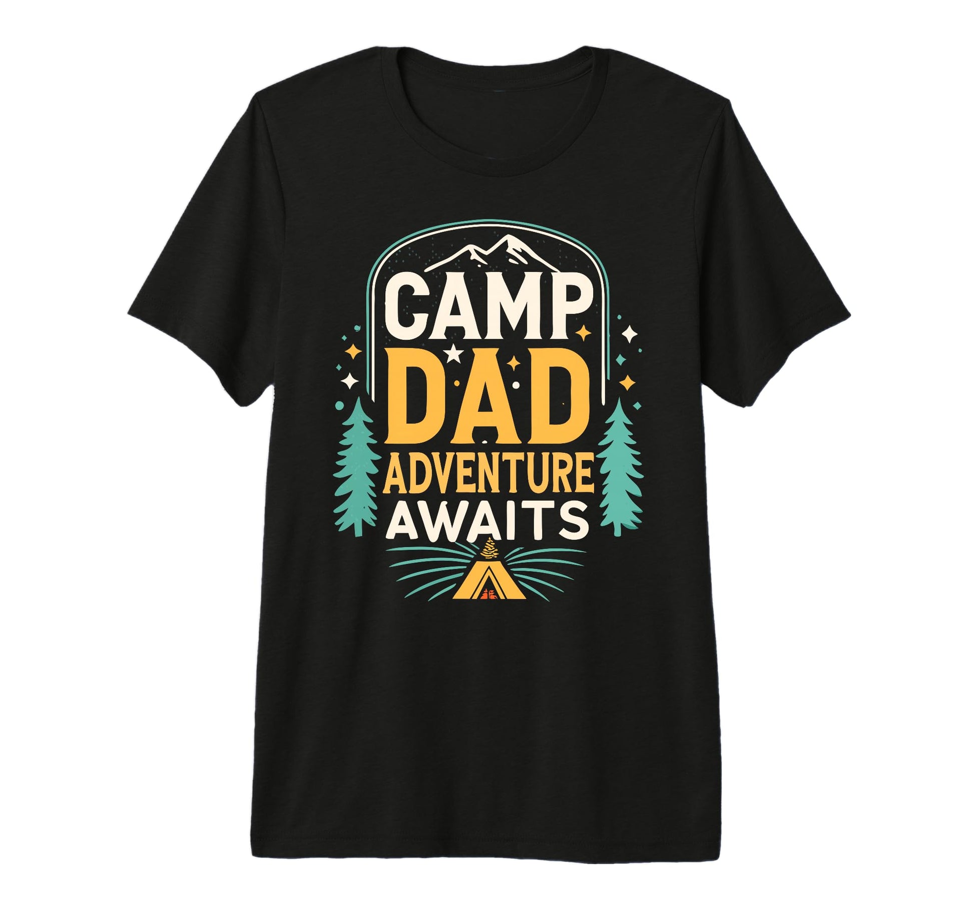 Mens Camping Dad Adventure Awaits T-Shirt - Aesthetic Graphic for Adults - T-Shirt, Sweatshirt, Hoodie