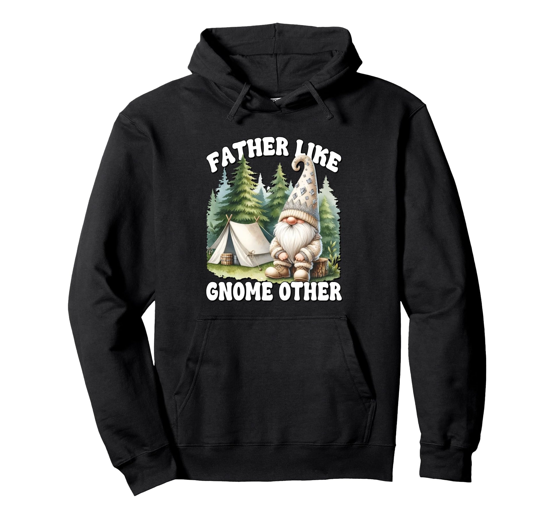 Fathers Day Camping Gnome Papa Funny Dad Hoodie - Unique Graphic Men Women - T-Shirt, Sweatshirt, Hoodie