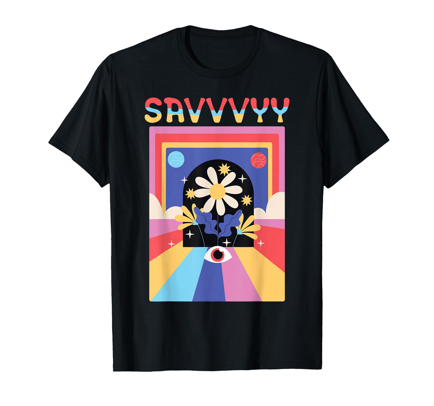 Psychedelic Savvvyy Indie Aesthetic T-Shirt - Aesthetic Graphic for Adults - T-Shirt, Sweatshirt, Hoodie