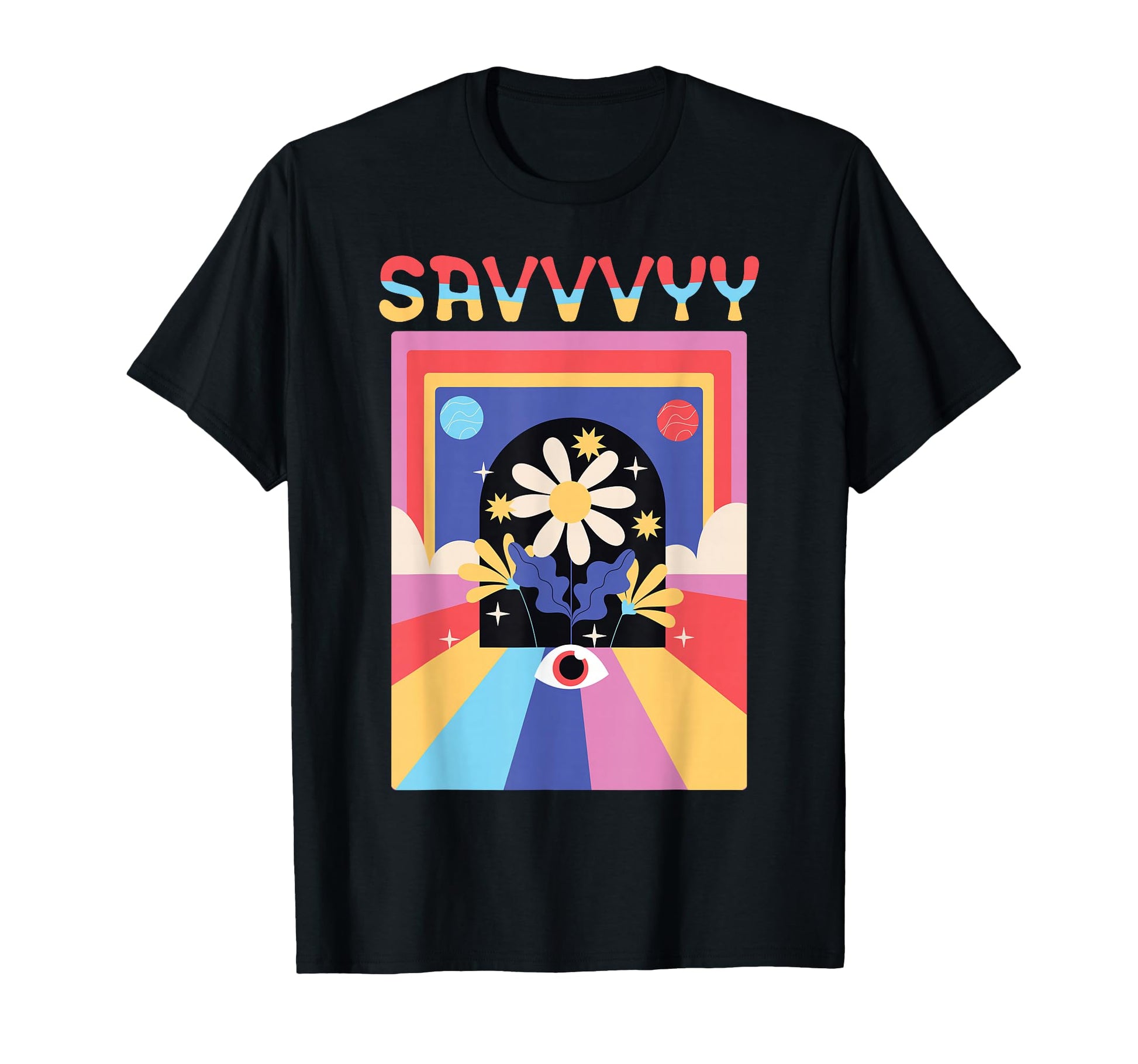 Psychedelic Savvvyy Indie Aesthetic T-Shirt - Aesthetic Graphic for Adults - T-Shirt, Sweatshirt, Hoodie