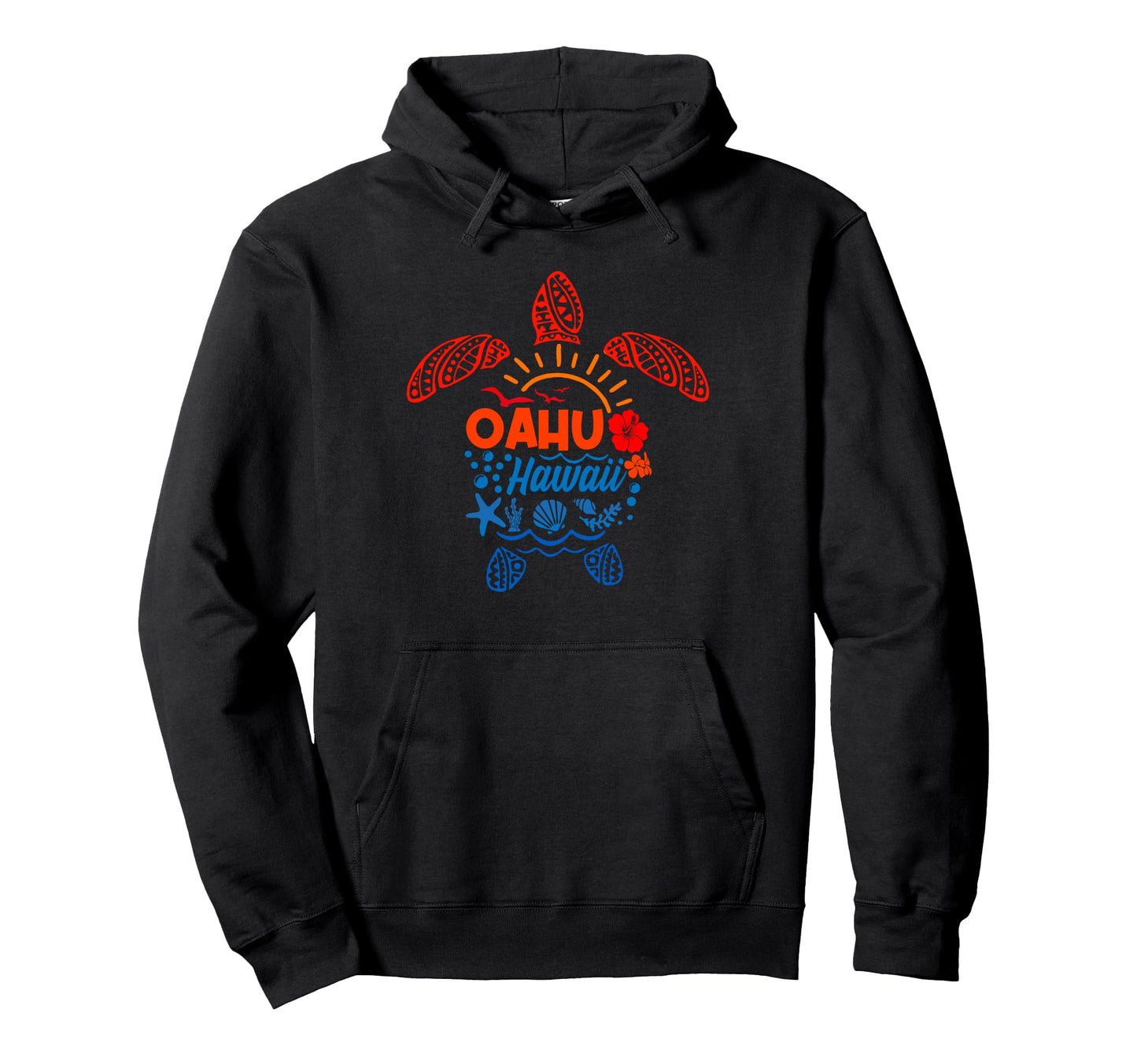 Oahu Sea Turtle Tropical Hawaii Hoodie - Fun Novelty Design Men Women - T-Shirt, Sweatshirt, Hoodie