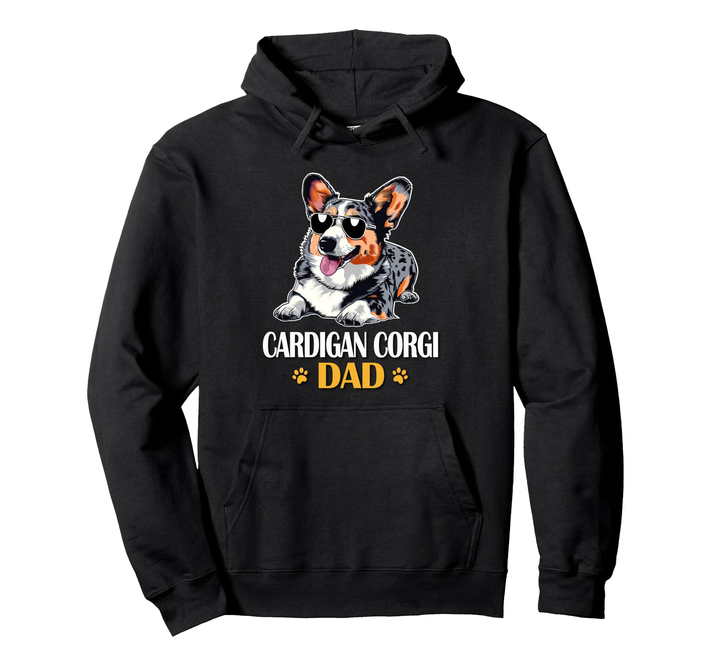 Mens Cardigan Corgi Dad Blue Merle Corgi Hoodie - Graphic Print for Adults - T-Shirt, Sweatshirt, Hoodie