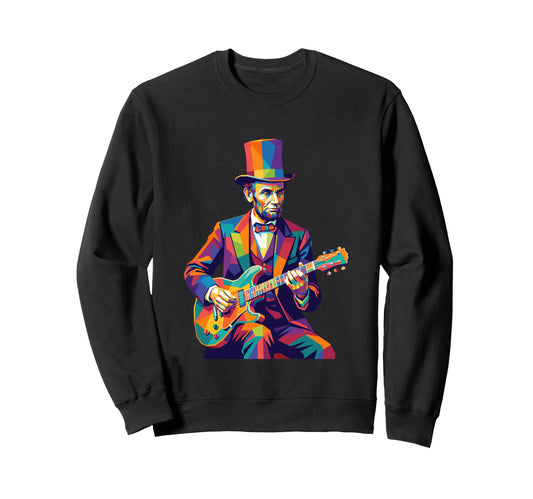 Abraham Lincoln Abe Lincoln Playing Sweatshirt - Unique Graphic for Adults - T-Shirt, Sweatshirt, Hoodie