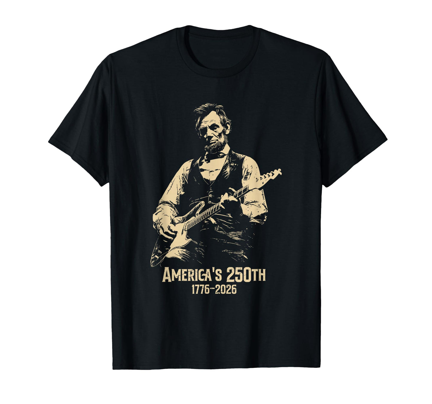 Abraham Lincoln Playing Guitar 4Th July T-Shirt - Trendy Graphic Men Women - T-Shirt, Sweatshirt, Hoodie