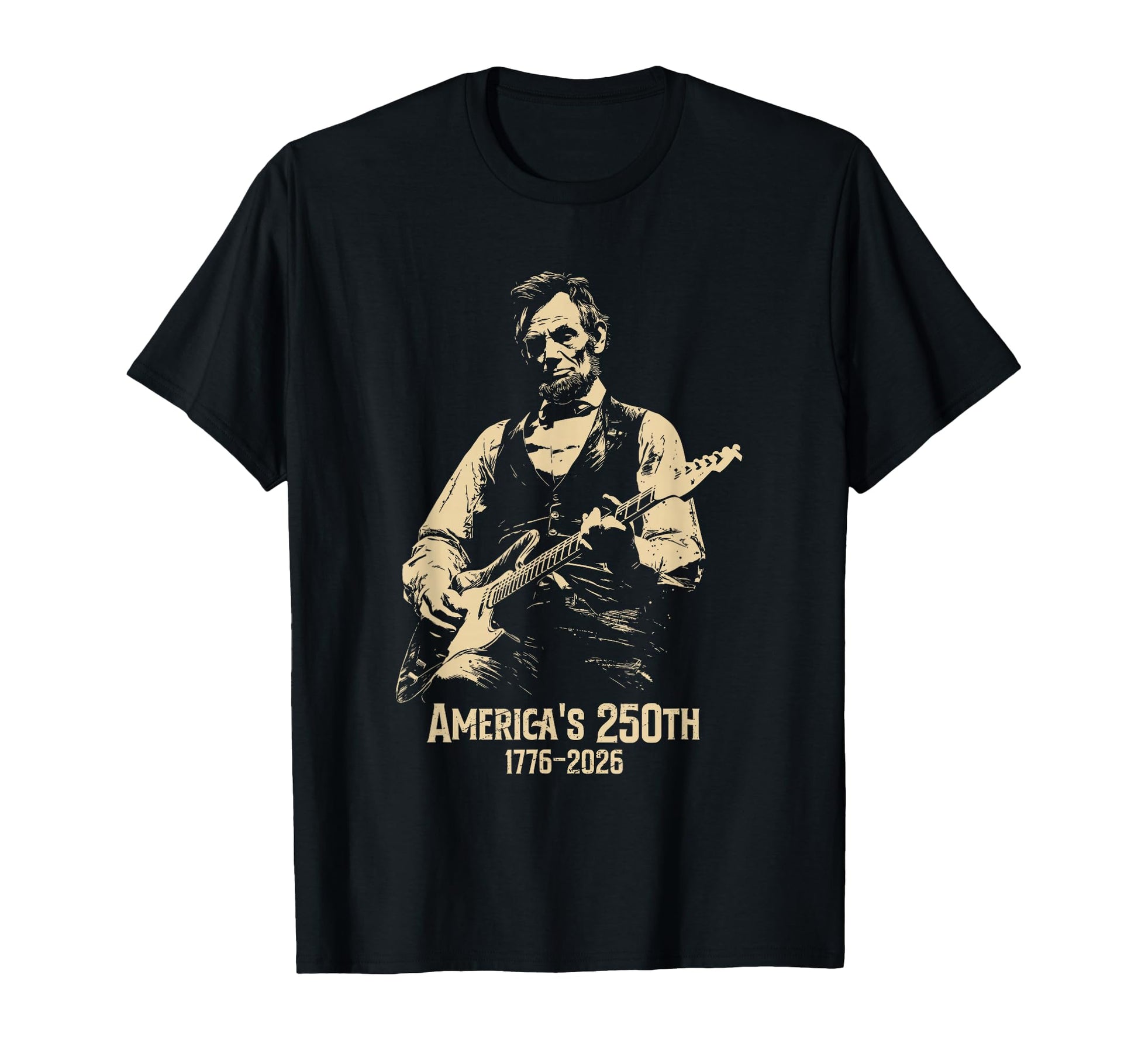 Abraham Lincoln Playing Guitar 4Th July T-Shirt - Trendy Graphic Men Women - T-Shirt, Sweatshirt, Hoodie