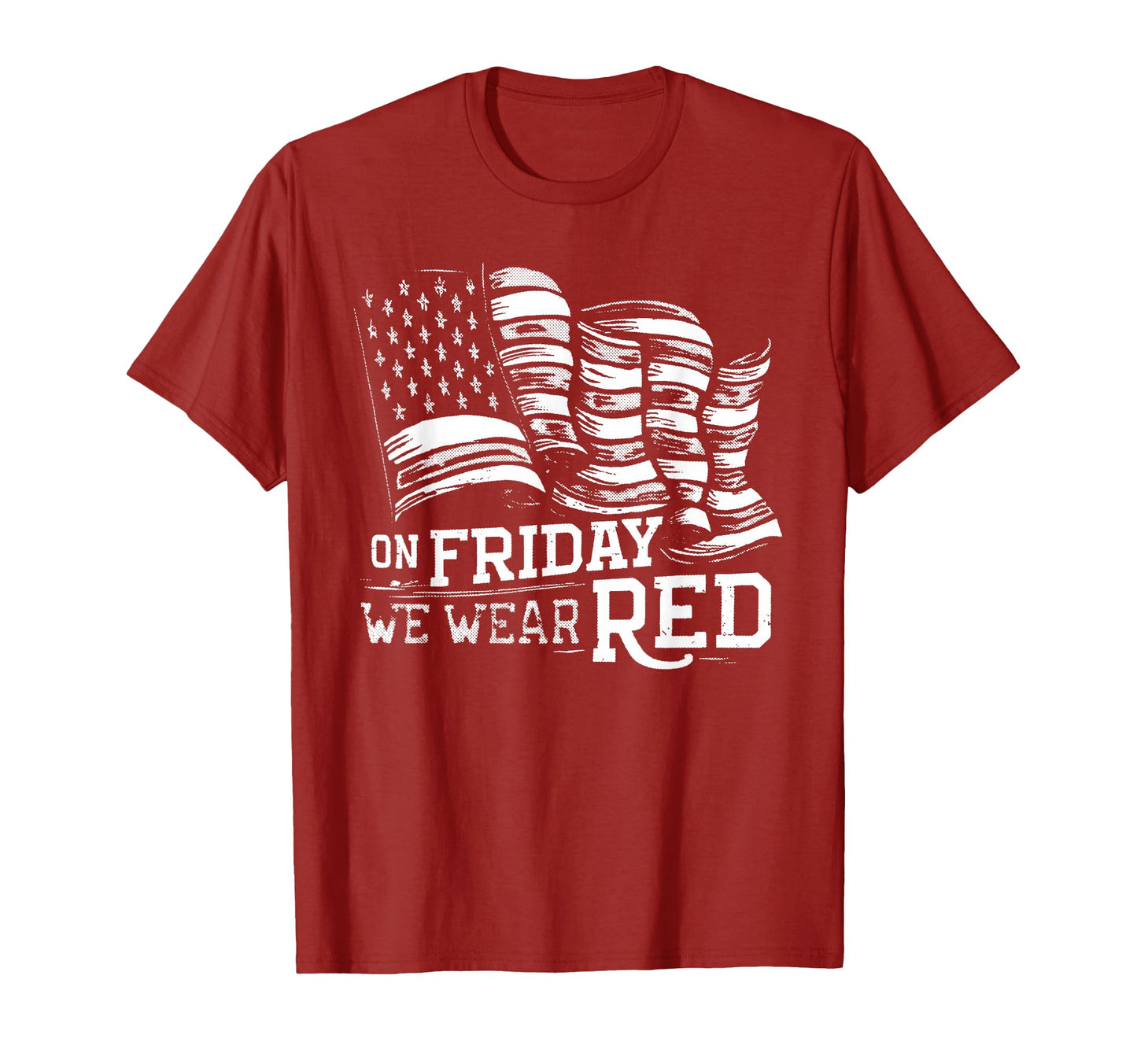 Friday We Wear Red American Flag T-Shirt - Minimalist Print Unisex - T-Shirt, Sweatshirt, Hoodie