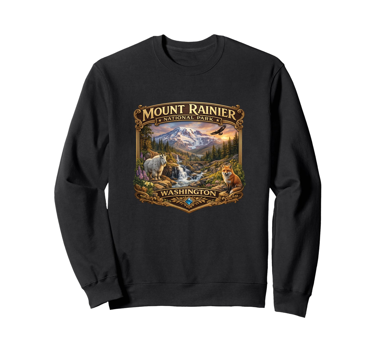 Mount Rainier National Park Washington Sweatshirt - Trendy Graphic Unisex - T-Shirt, Sweatshirt, Hoodie