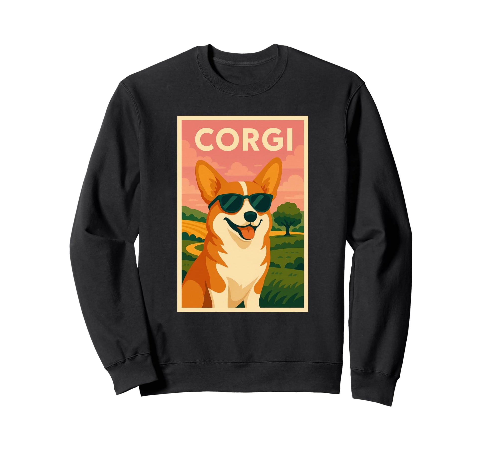 Welsh Corgi Art Minimalist Pop Art Sweatshirt - Trendy Graphic Men Women - T-Shirt, Sweatshirt, Hoodie